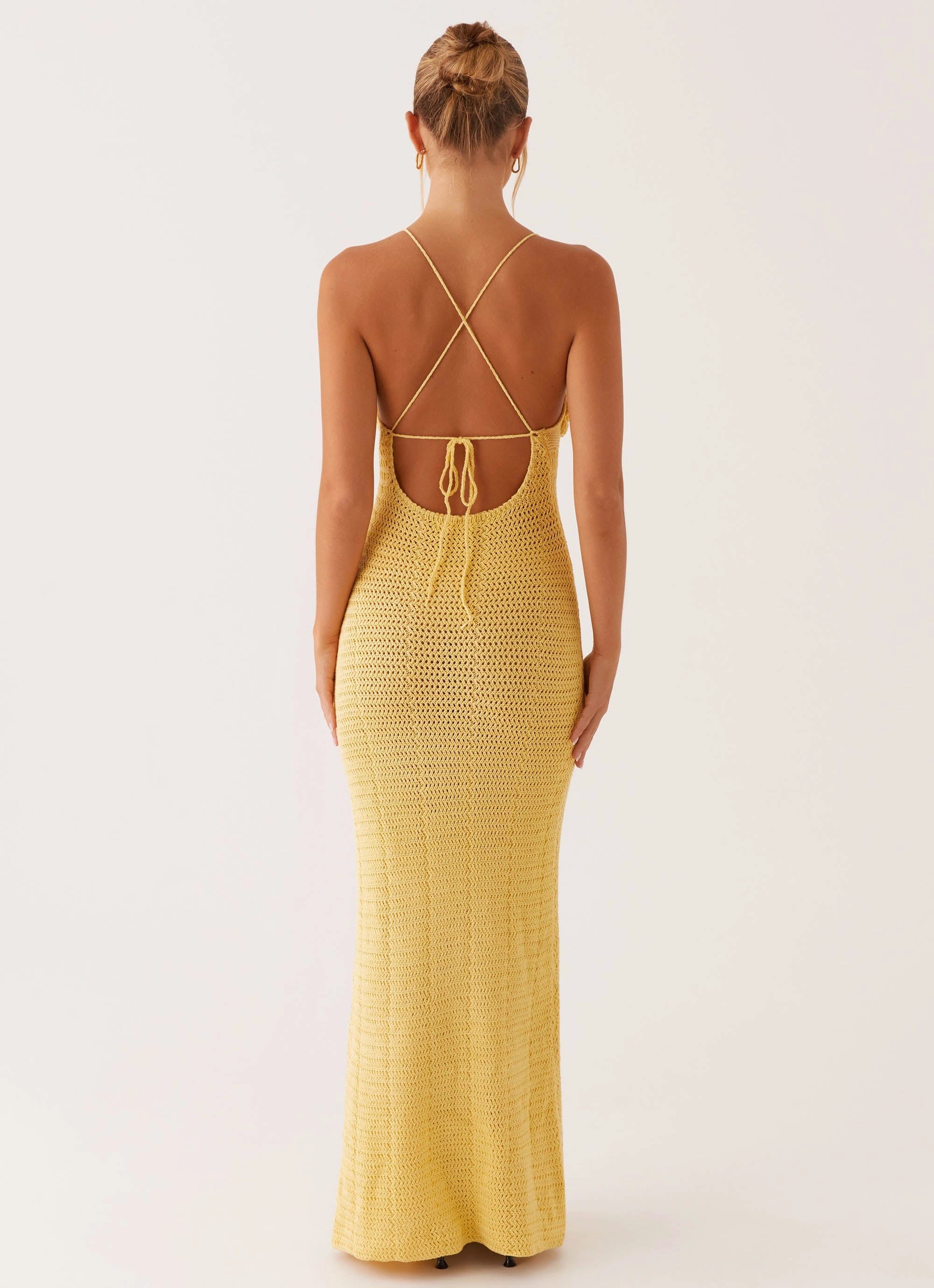 Zara Rose Crochet Maxi Dress - Yellow Vibrant evening gown Smart Design