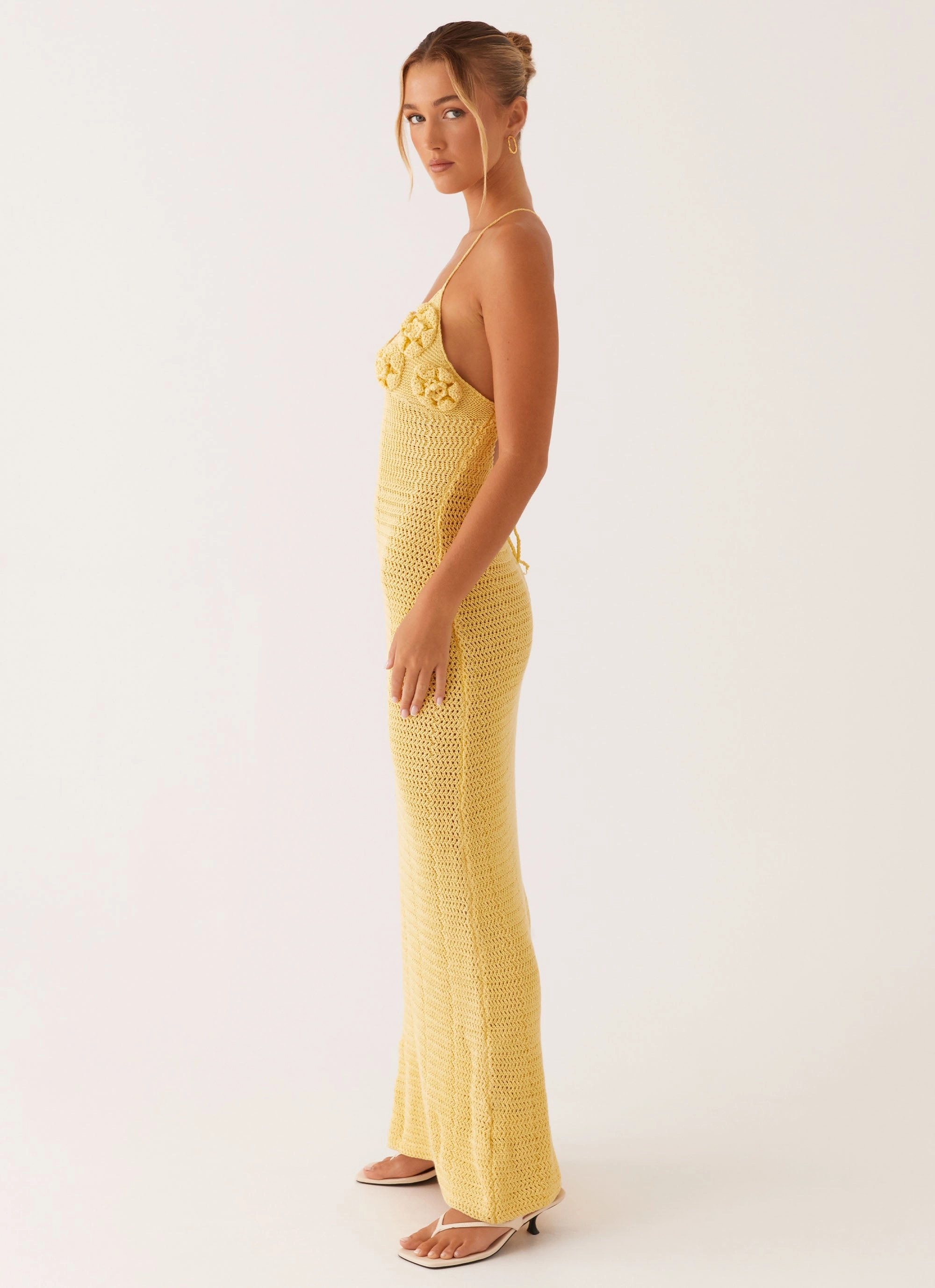 Zara Rose Crochet Maxi Dress - Yellow Luxe Mood
