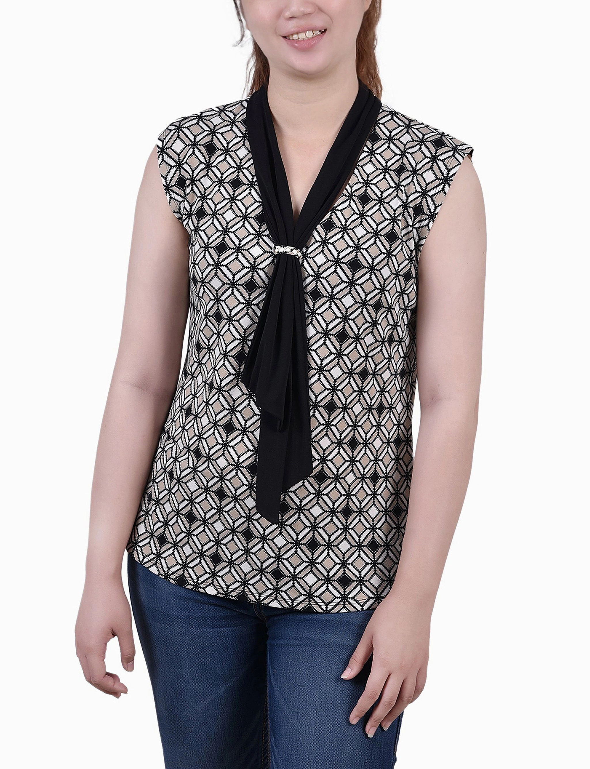 Petite Sleeveless Scarf Top FrictionResistant Edges