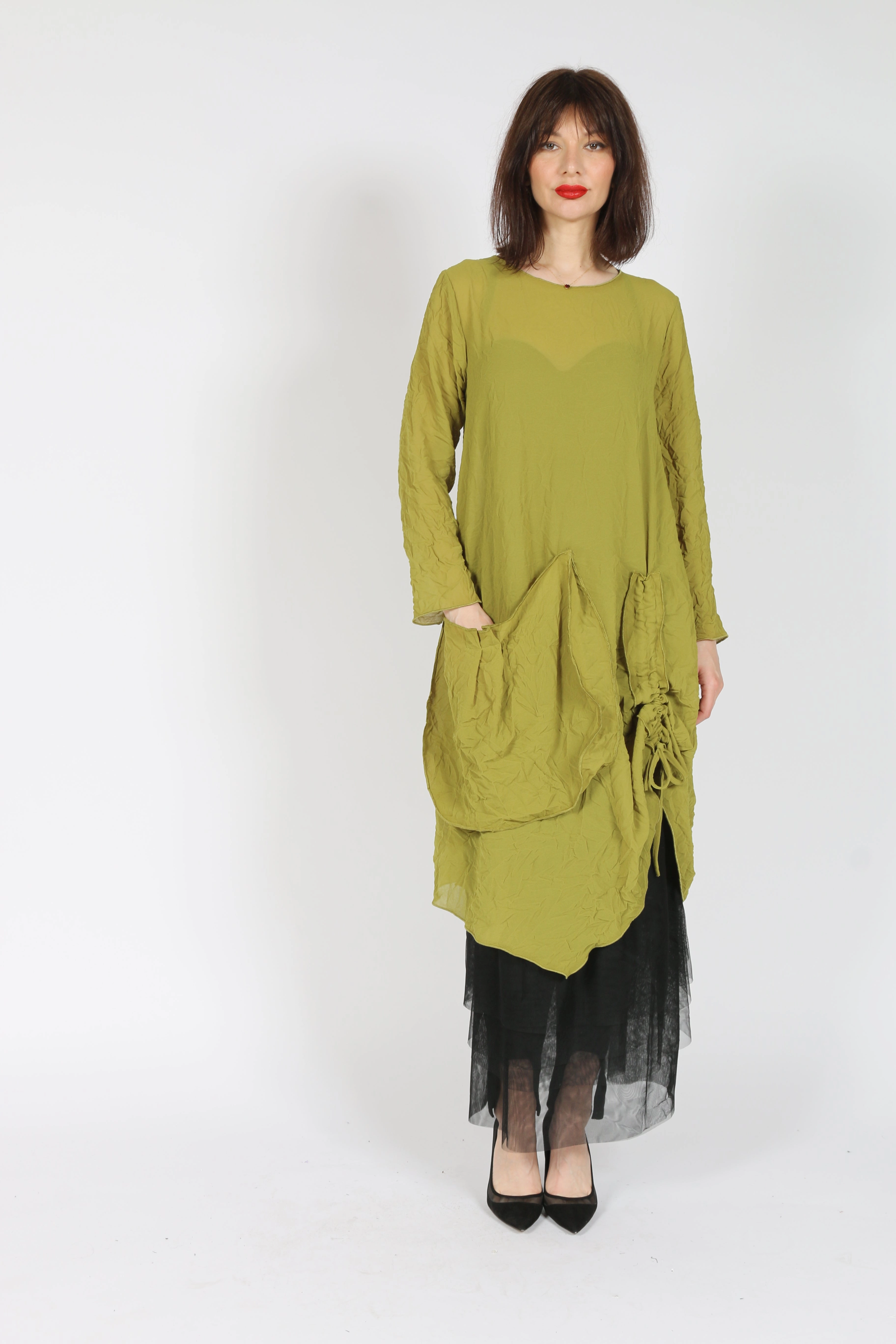 Lace-Edge Subtle pattern Csd719 Dress