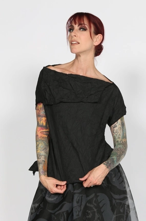 CstmL top Reinforced Hems Petal Sleeve Architecture