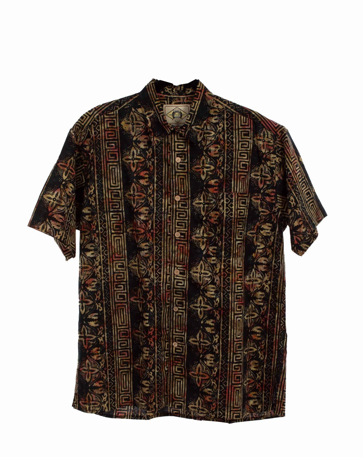 Fashion Statement Adjustable Cuffs Scully Mens Special Batik Black 100% Cotton S/S Shirt
