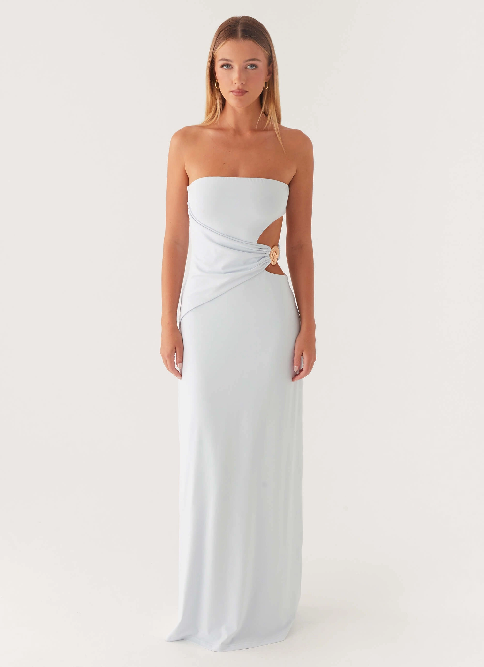 Anetta Maxi Dress - Pale Blue Winter Layer Cozy Layer