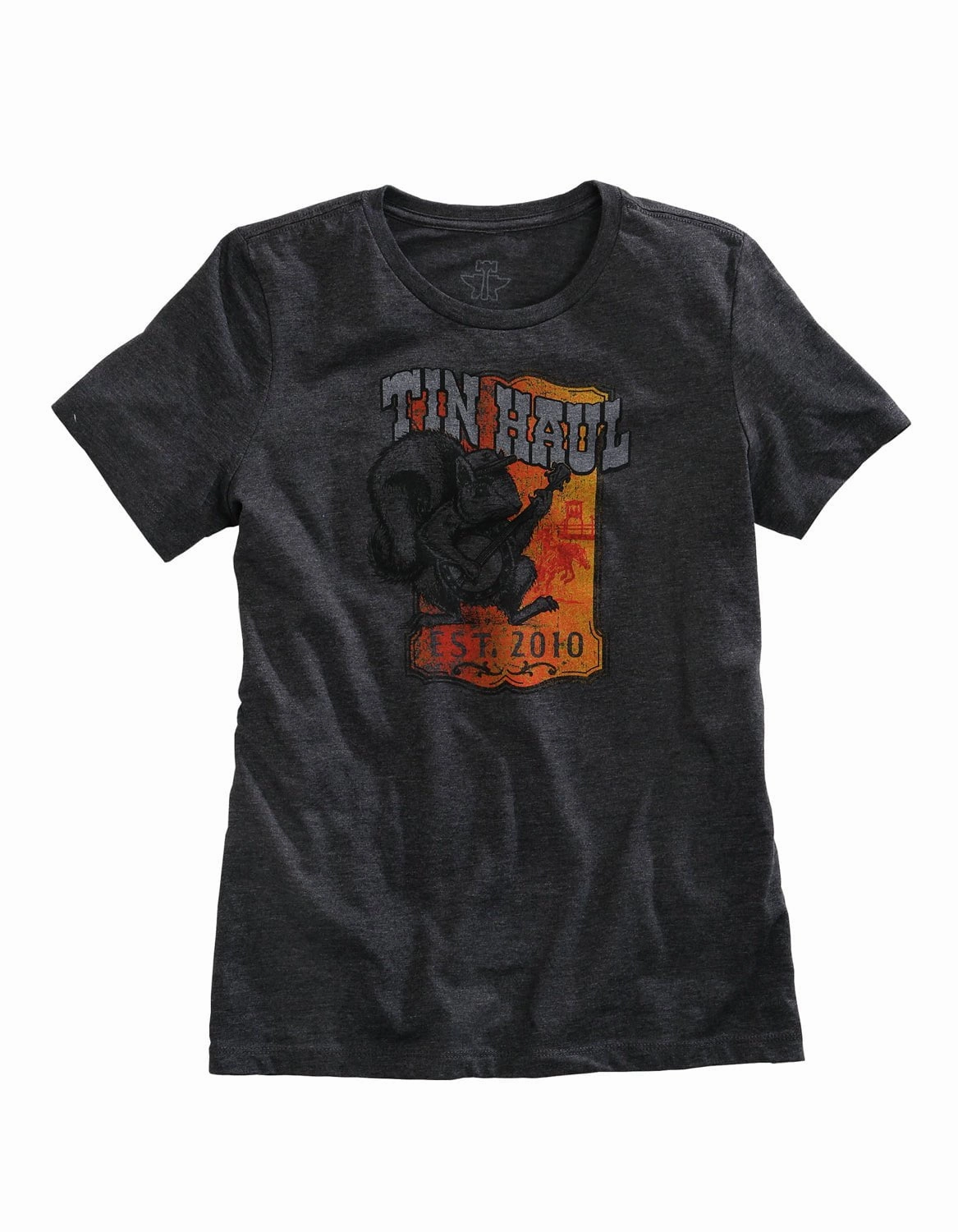 Odor control Timeless Classic Tin Haul Womens Grey Cotton Blend Squirrel Nut S/S Retro T-Shirt