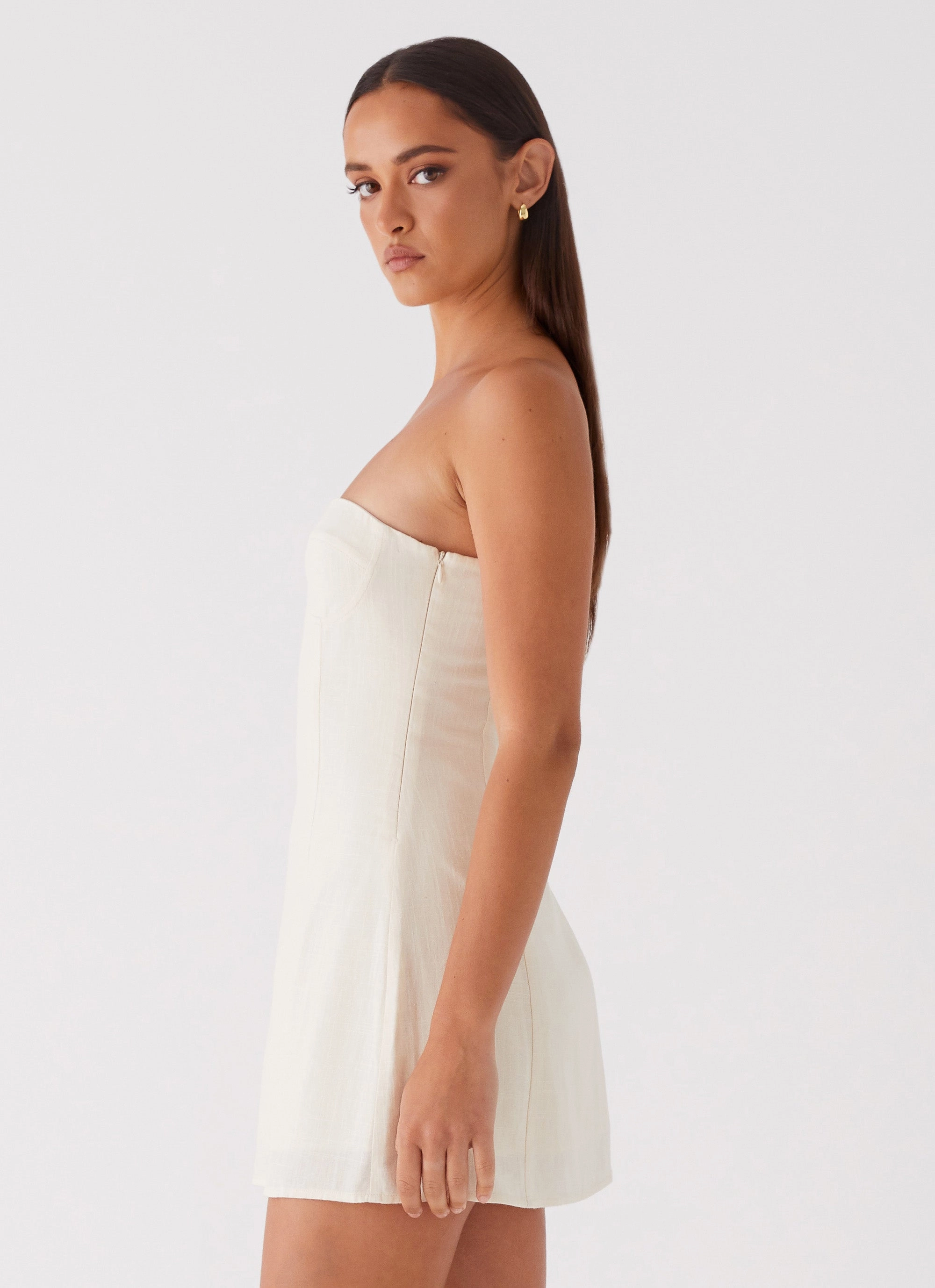 Comfy Fit Do It That Way Linen Mini Dress - Ivory