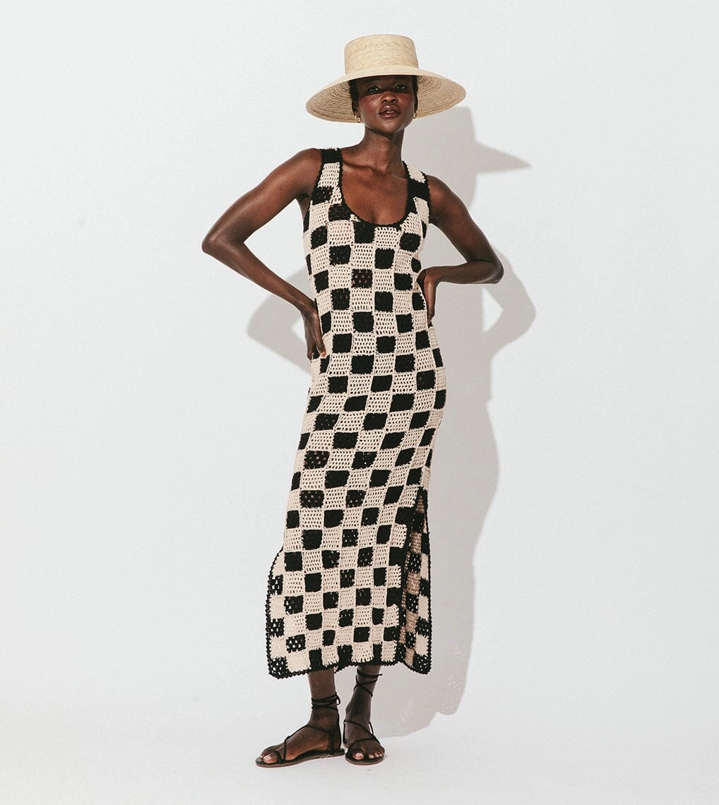 Danika Crochet Dress | Black/White Fashionable Comfort Wear Soft Layers