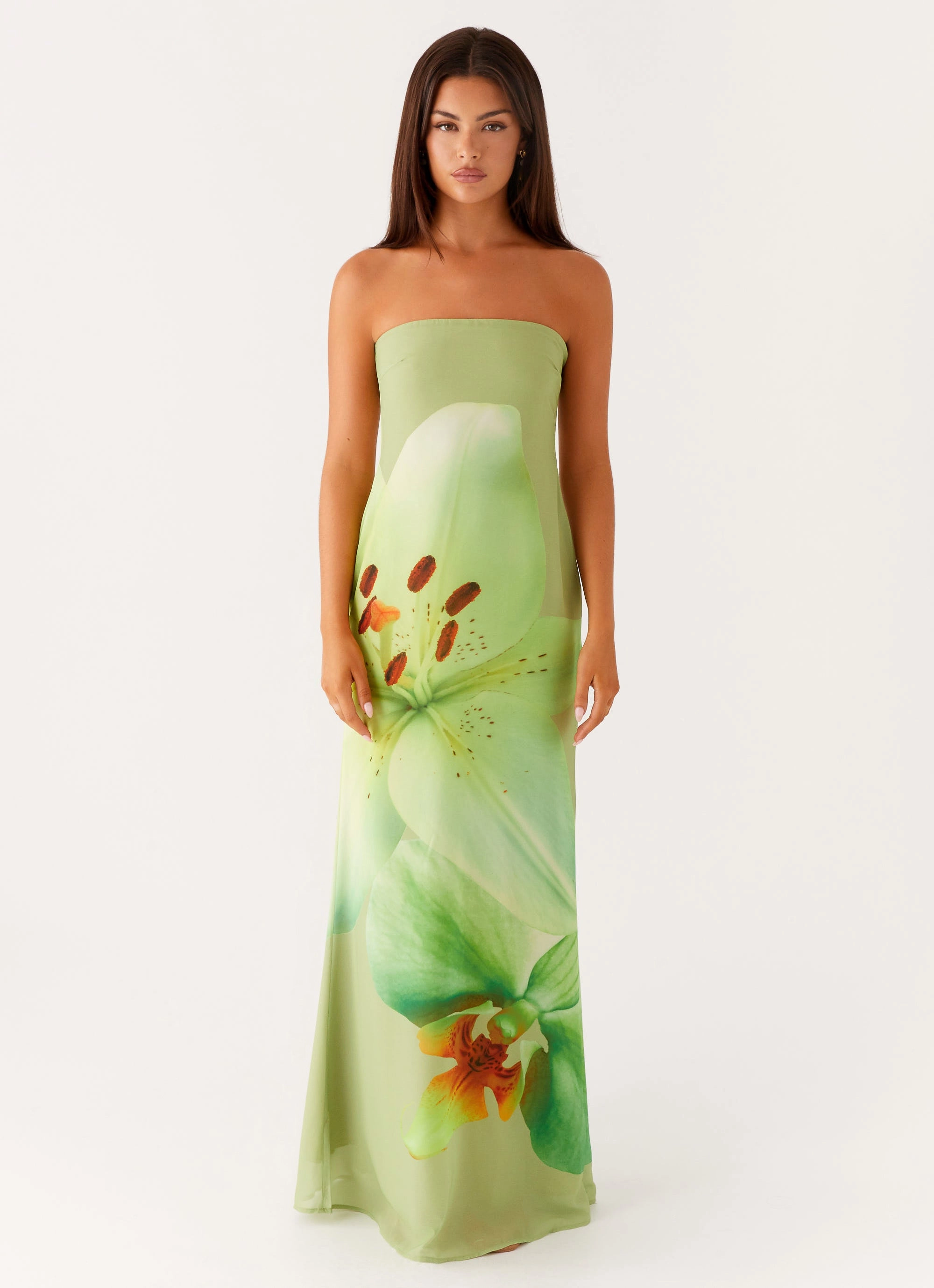 Darcy Maxi Dress - Green Floral Noble Glow
