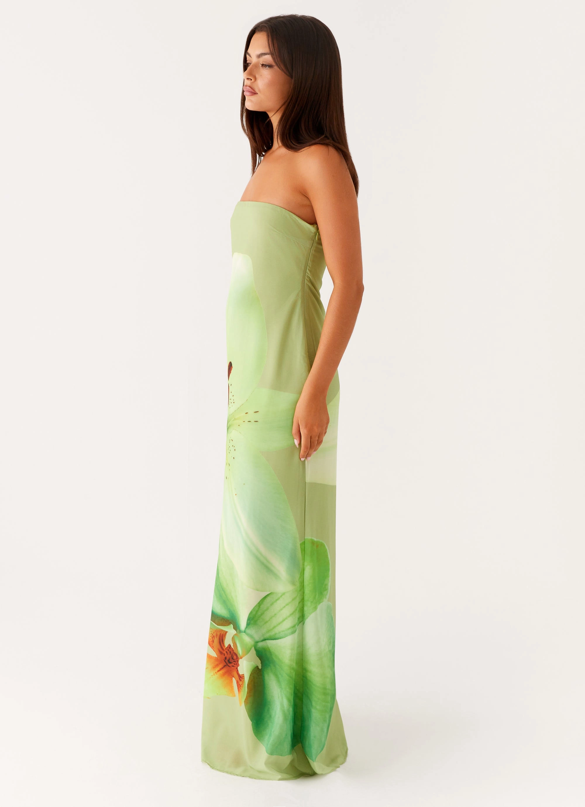 Pure Color Natural Fit Darcy Maxi Dress - Green Floral