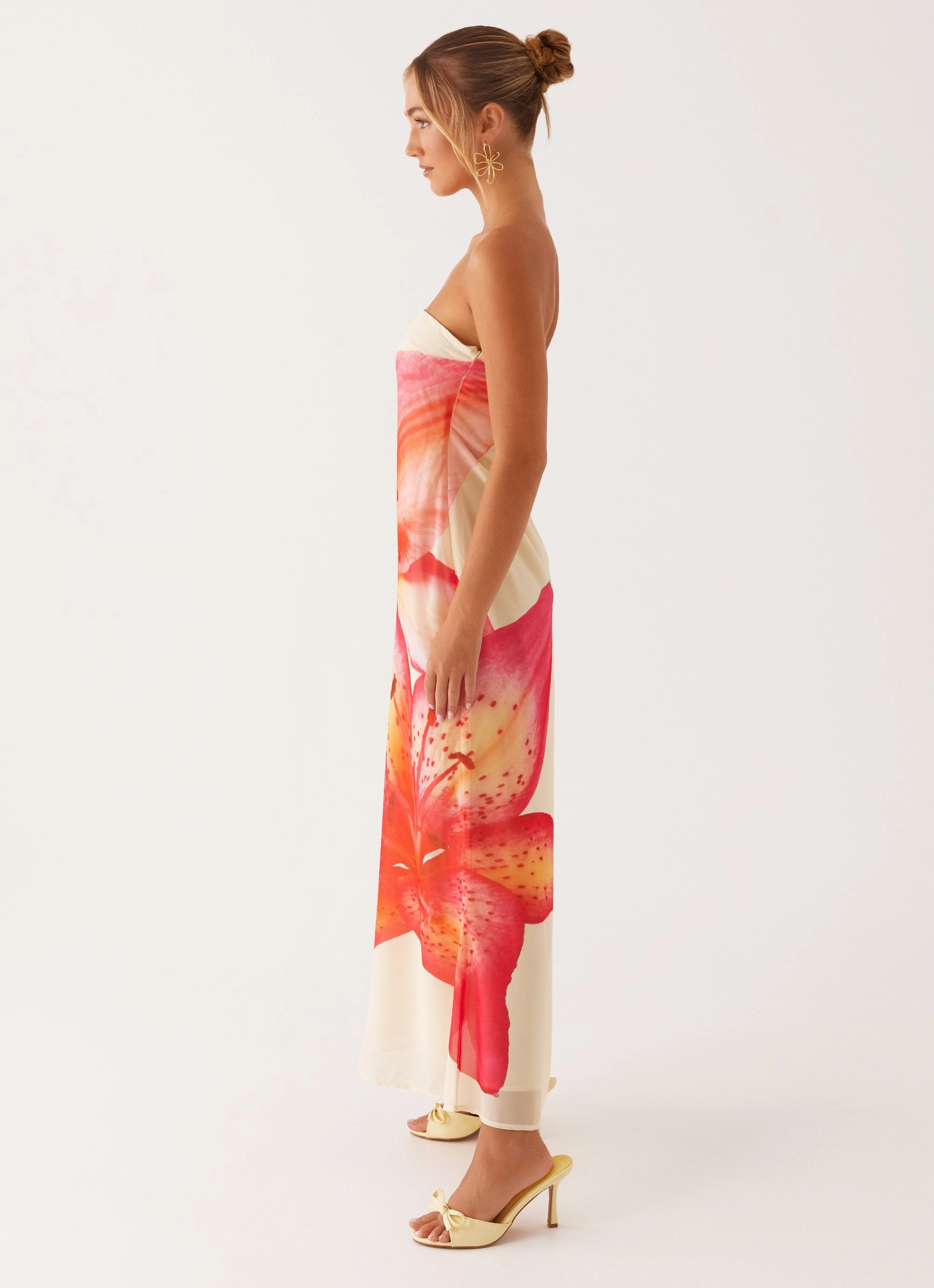 Darcy Maxi Dress - Yellow Floral Modern Puffer