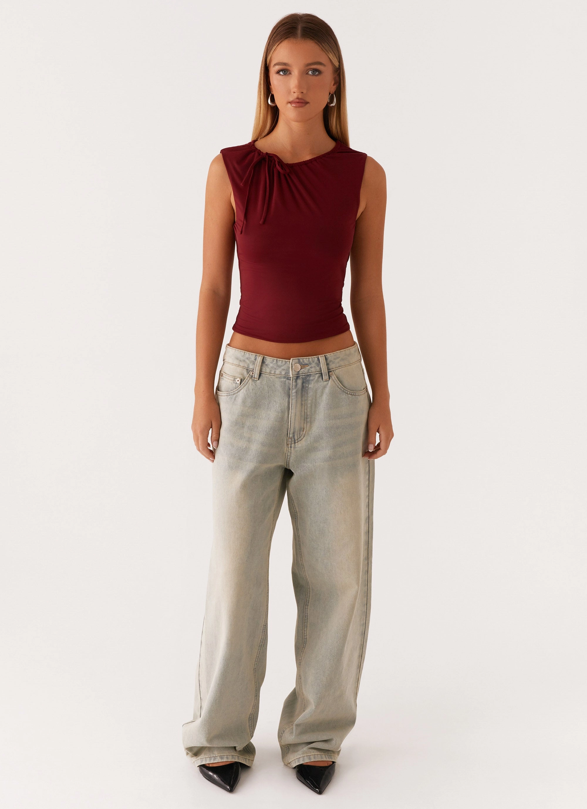 Darlee Tank Top - Mulberry Adjustable Hemline