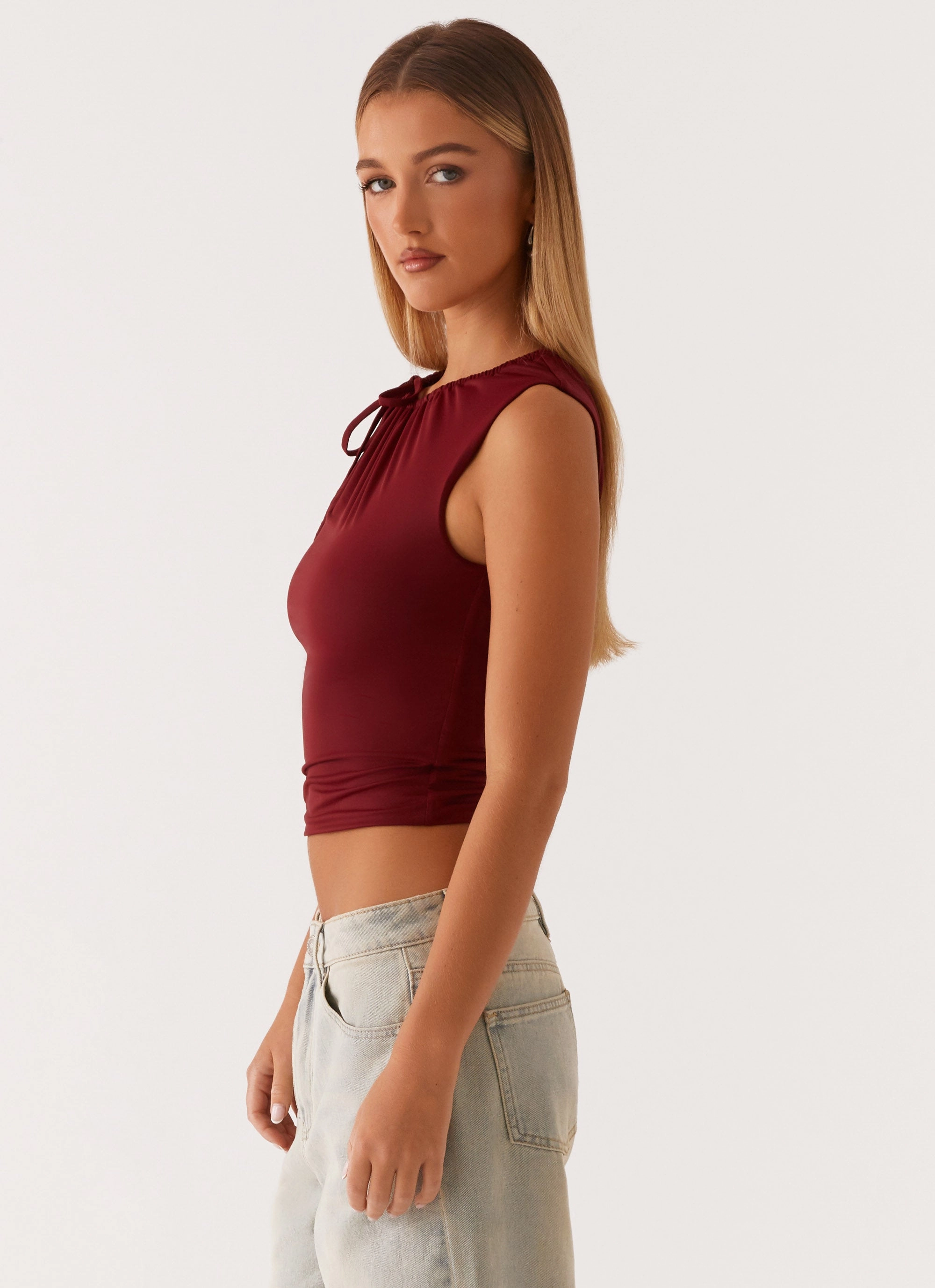 FrenchTerryTexture Darlee Tank Top - Mulberry