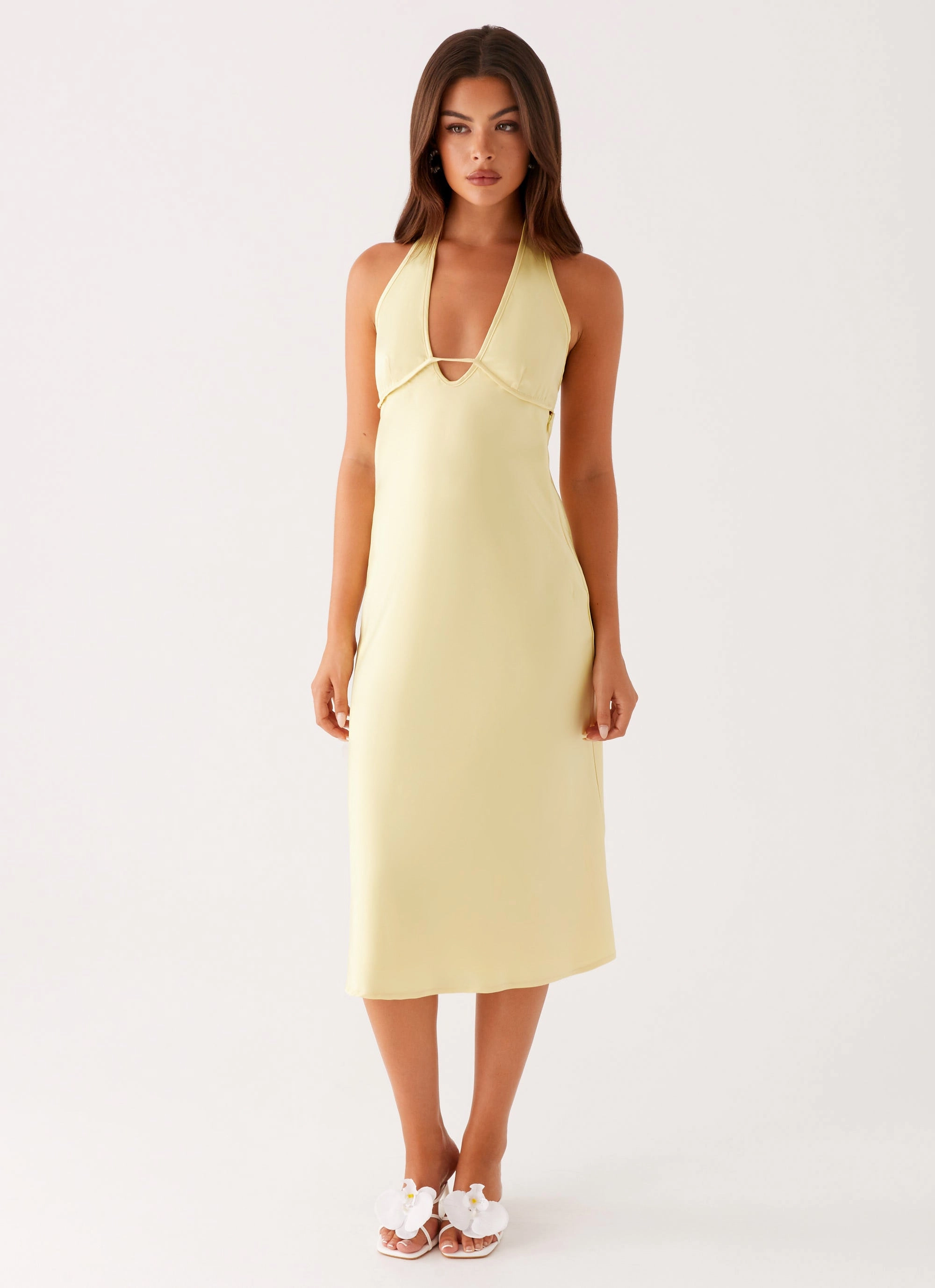 Sleek Look Davies Midi Dress - Yellow