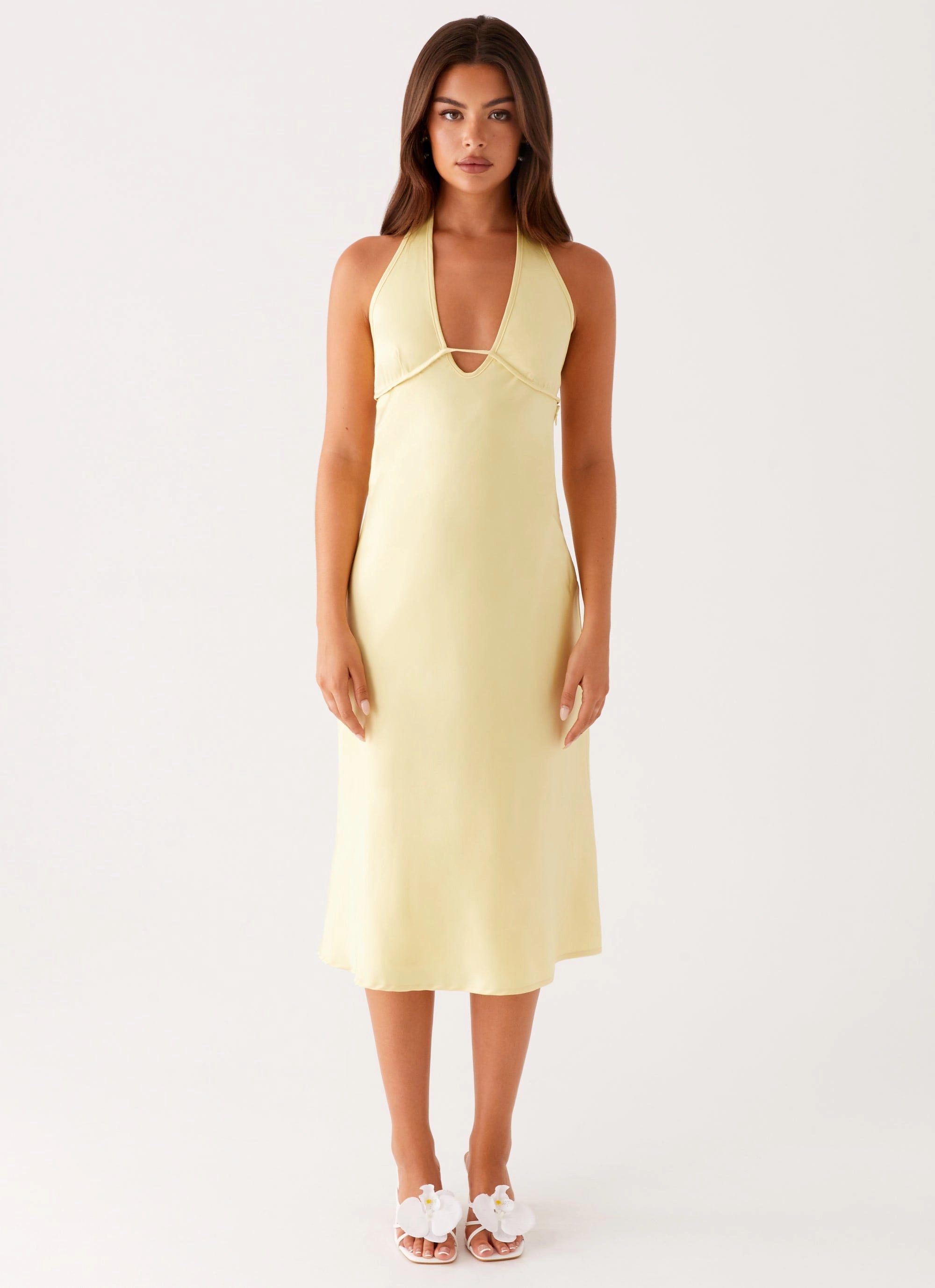 Davies Midi Dress - Yellow Cotton Touch