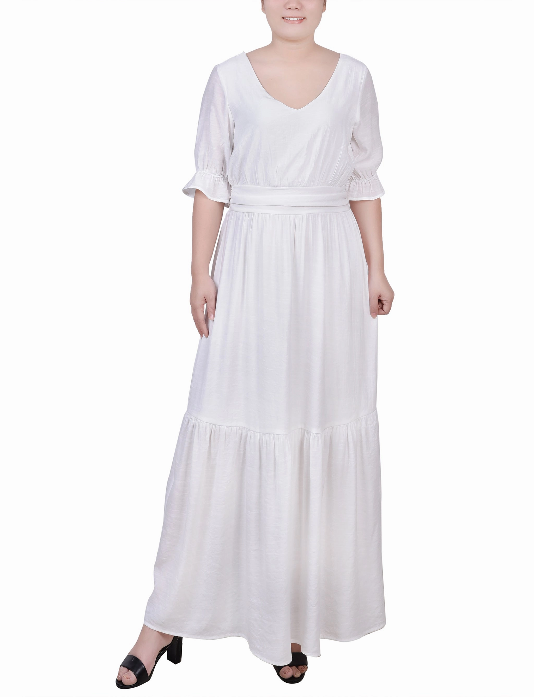 Short Sleeve Tiered Maxi Dress Effortless Comfort