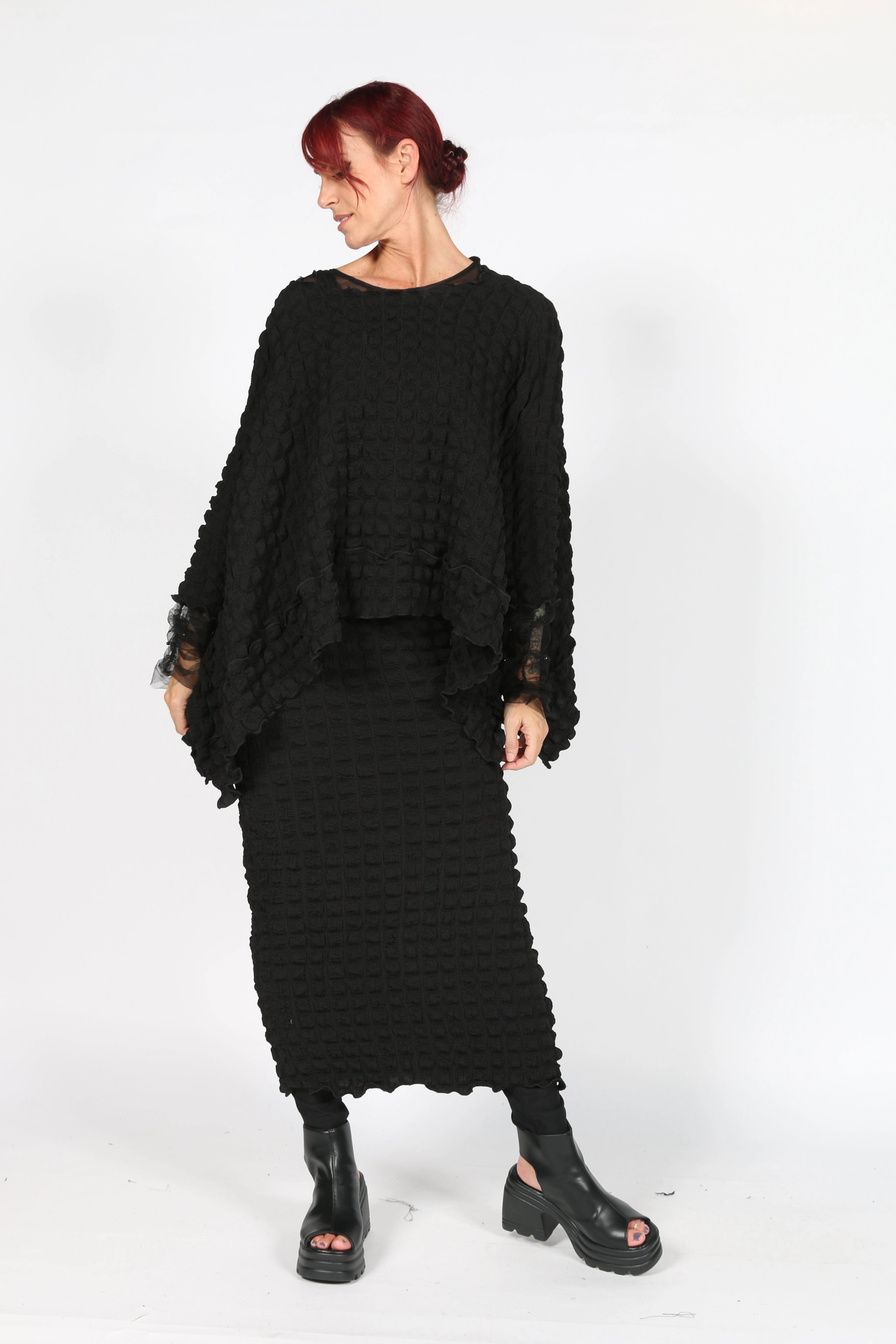 Pencil skirt Non Slip Waist Simple Layers