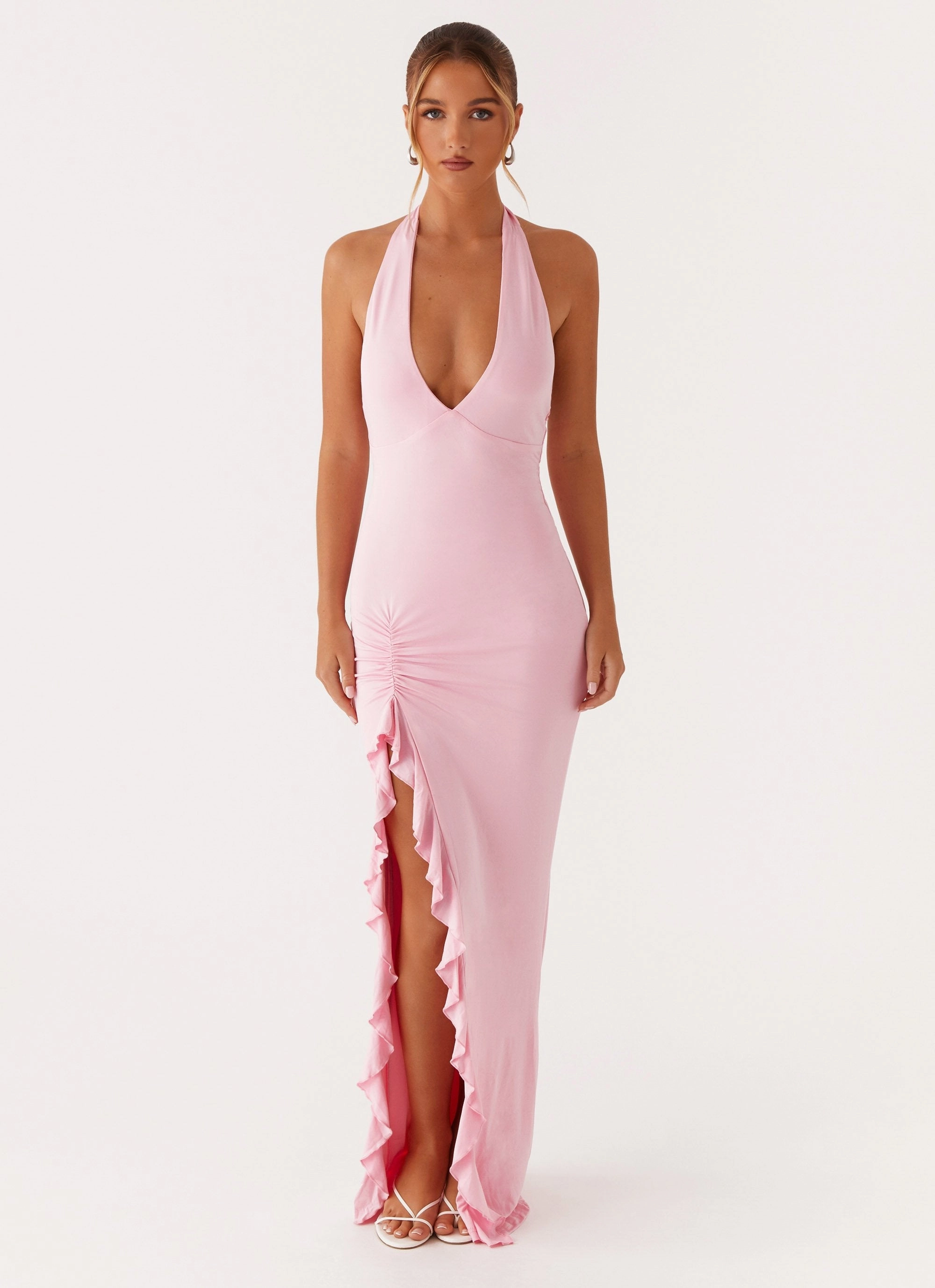 Charmed By You Maxi Dress - Pink Luxury Coat