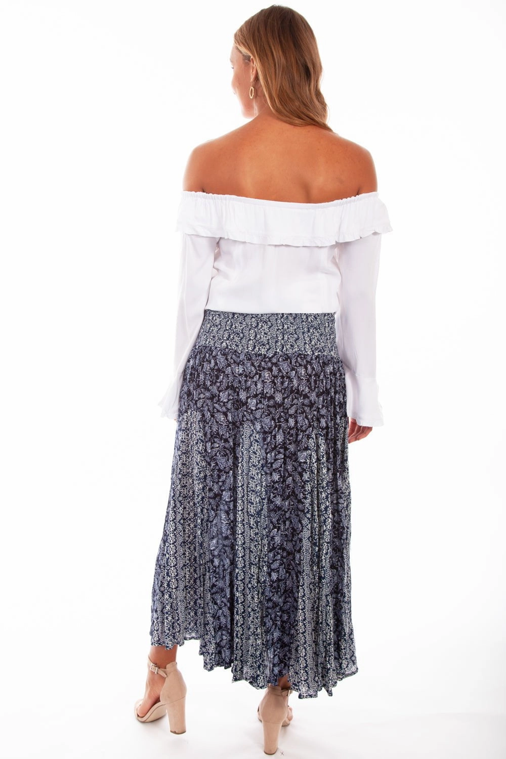 On-The-Go Outfit Relax Outfit Scully Womens Blue Rayon Maxi Skirt
