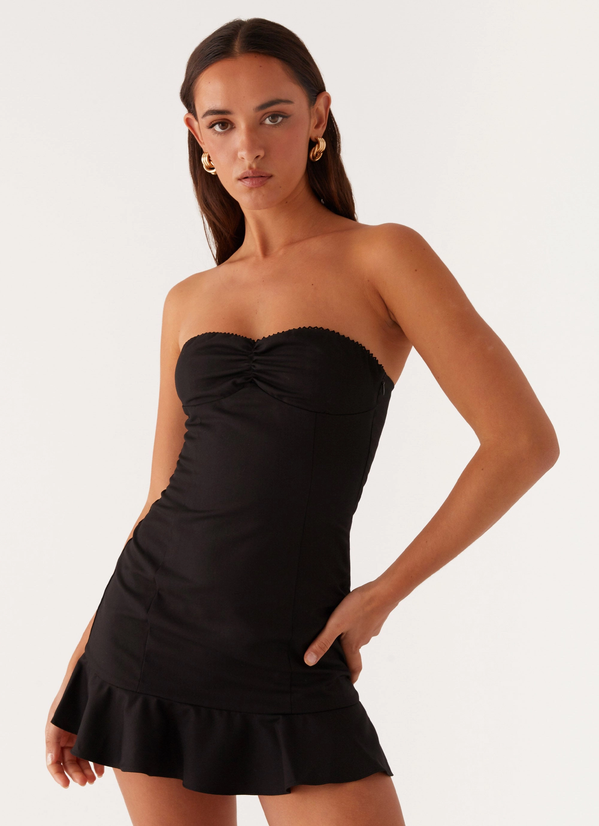 Everyday-Use Delmi Bustier Mini Dress - Black