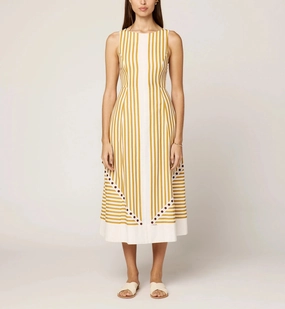 Rhiannon Ankle Dress | Lusso Stripe Spring Mood