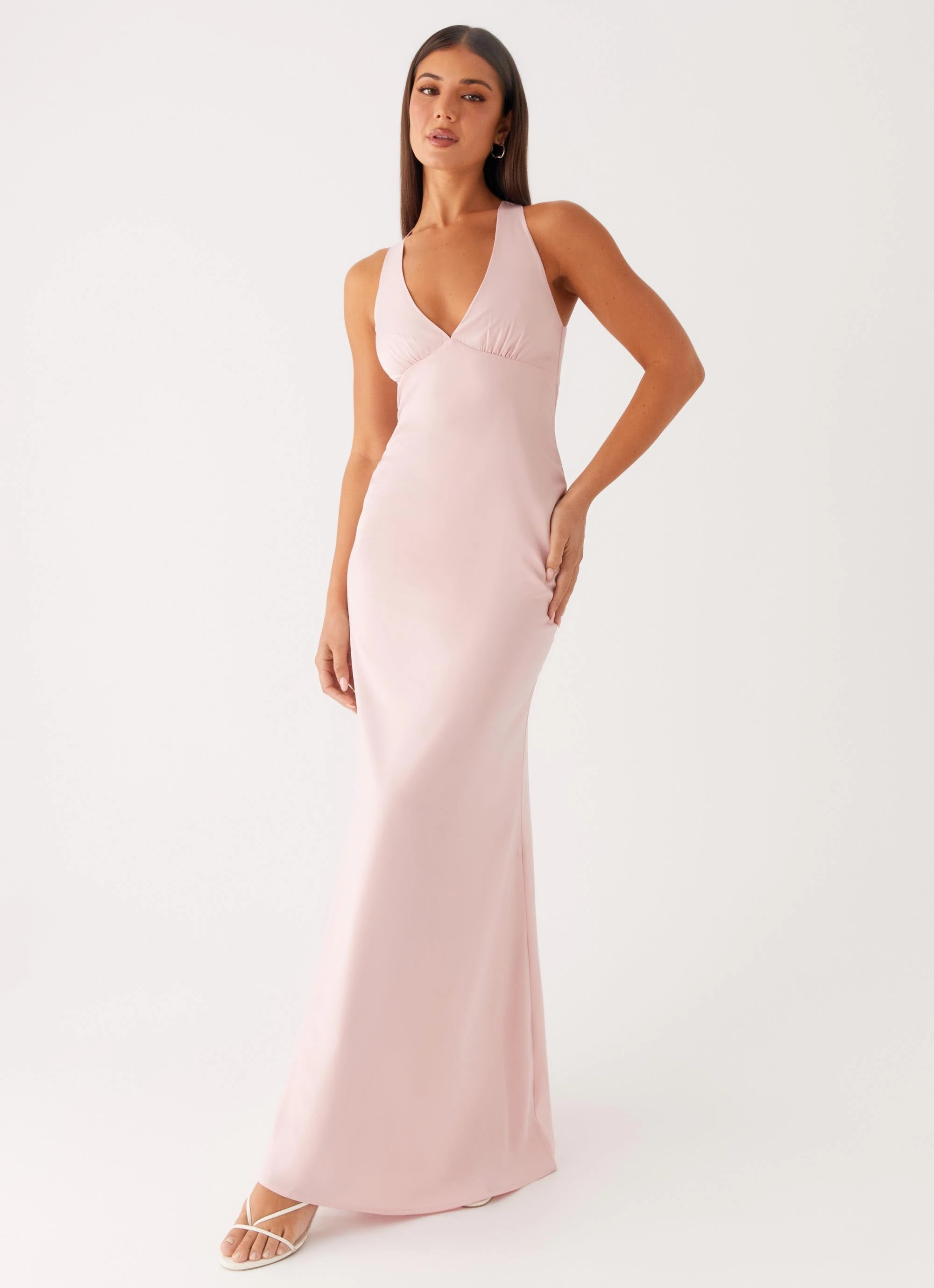 Desi Halterneck Maxi Dress - Pink Luxury Appeal Chilly Day Wear