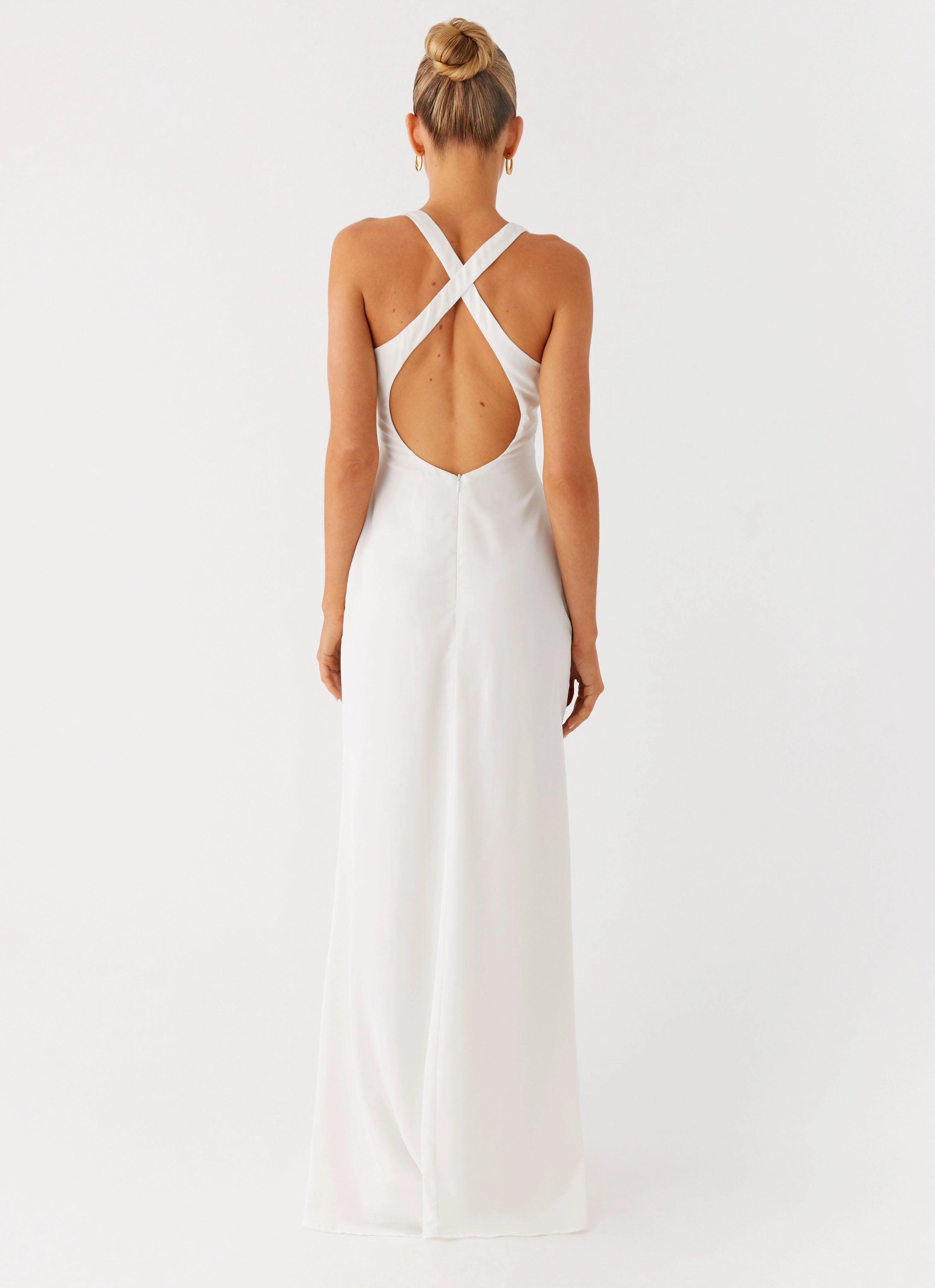 Desi Halterneck Maxi Dress - White Warm and Cozy