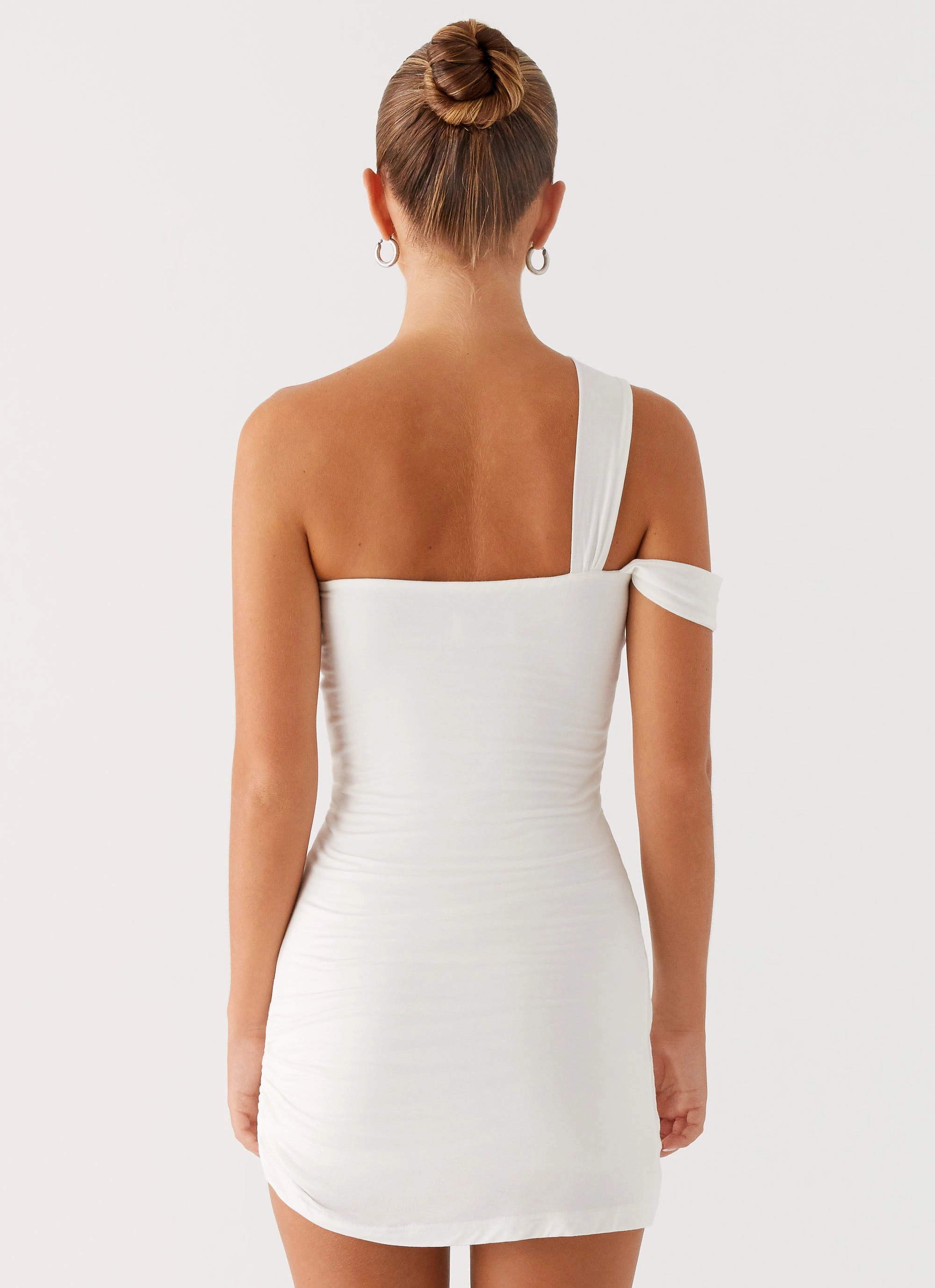 Lena Ruched Mini Dress - Ivory Timeless Beauty Timeless Fit Look