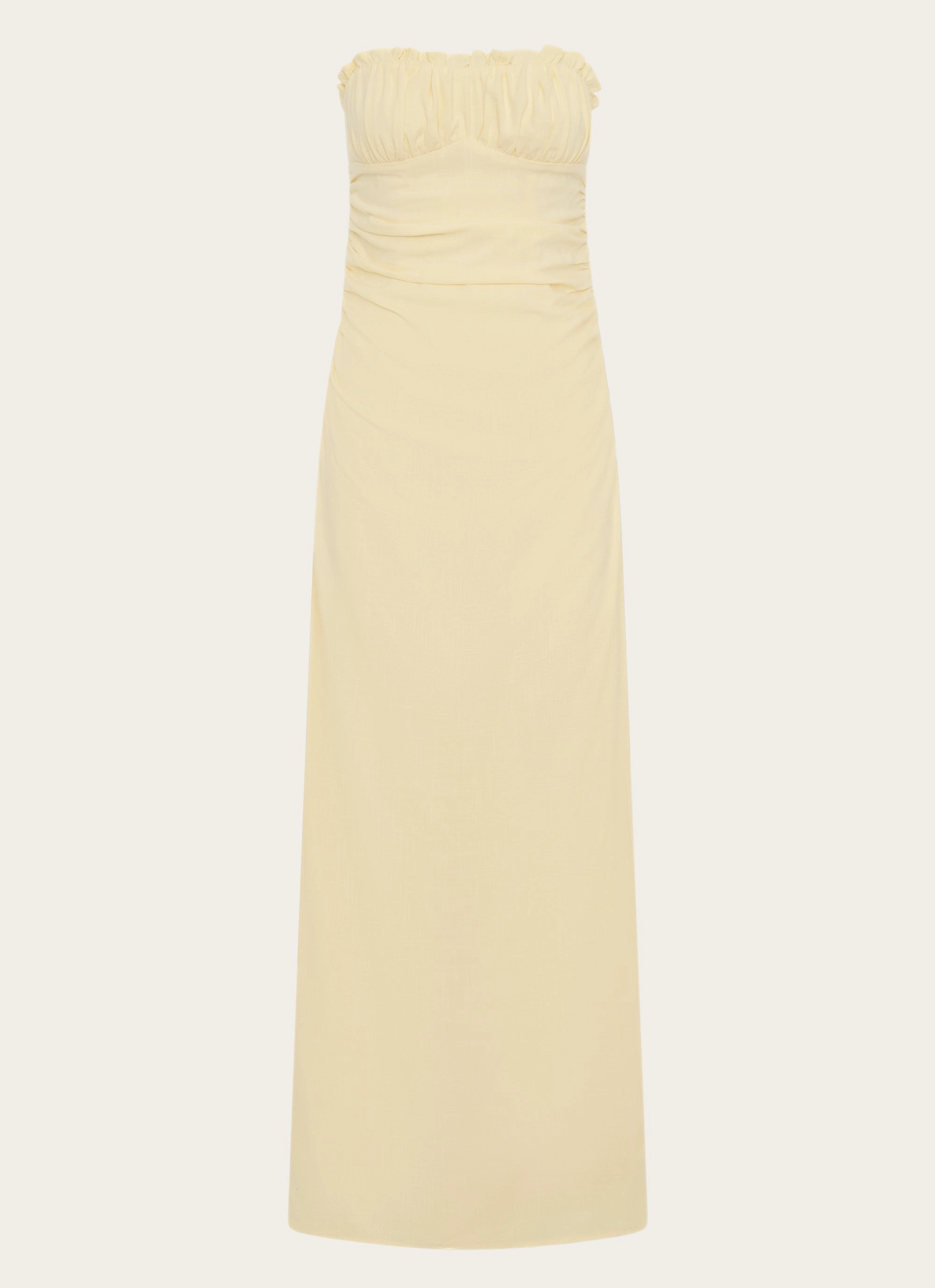Quilted Lining Xena Gathered Maxi Dress - Yellow