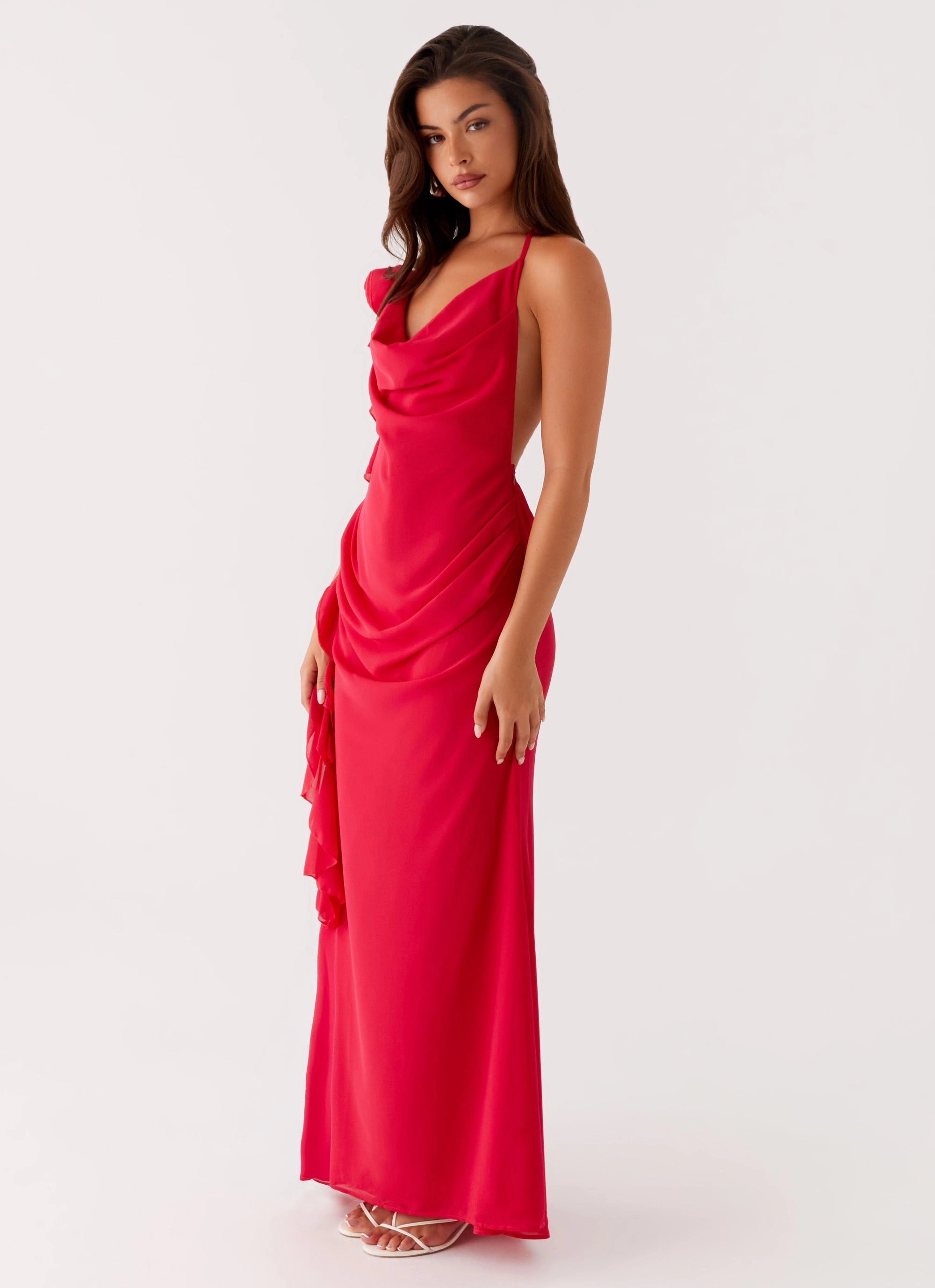 City Commuter Diedre Rose Strappy Maxi Dress - Raspberry