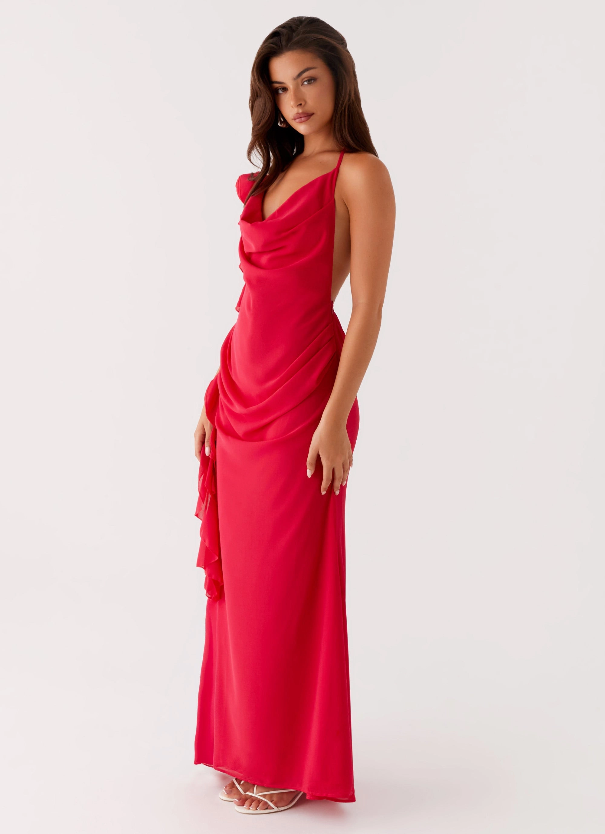 Diedre Rose Strappy Maxi Dress - Raspberry Comfortable Outerwear Cozy Layer