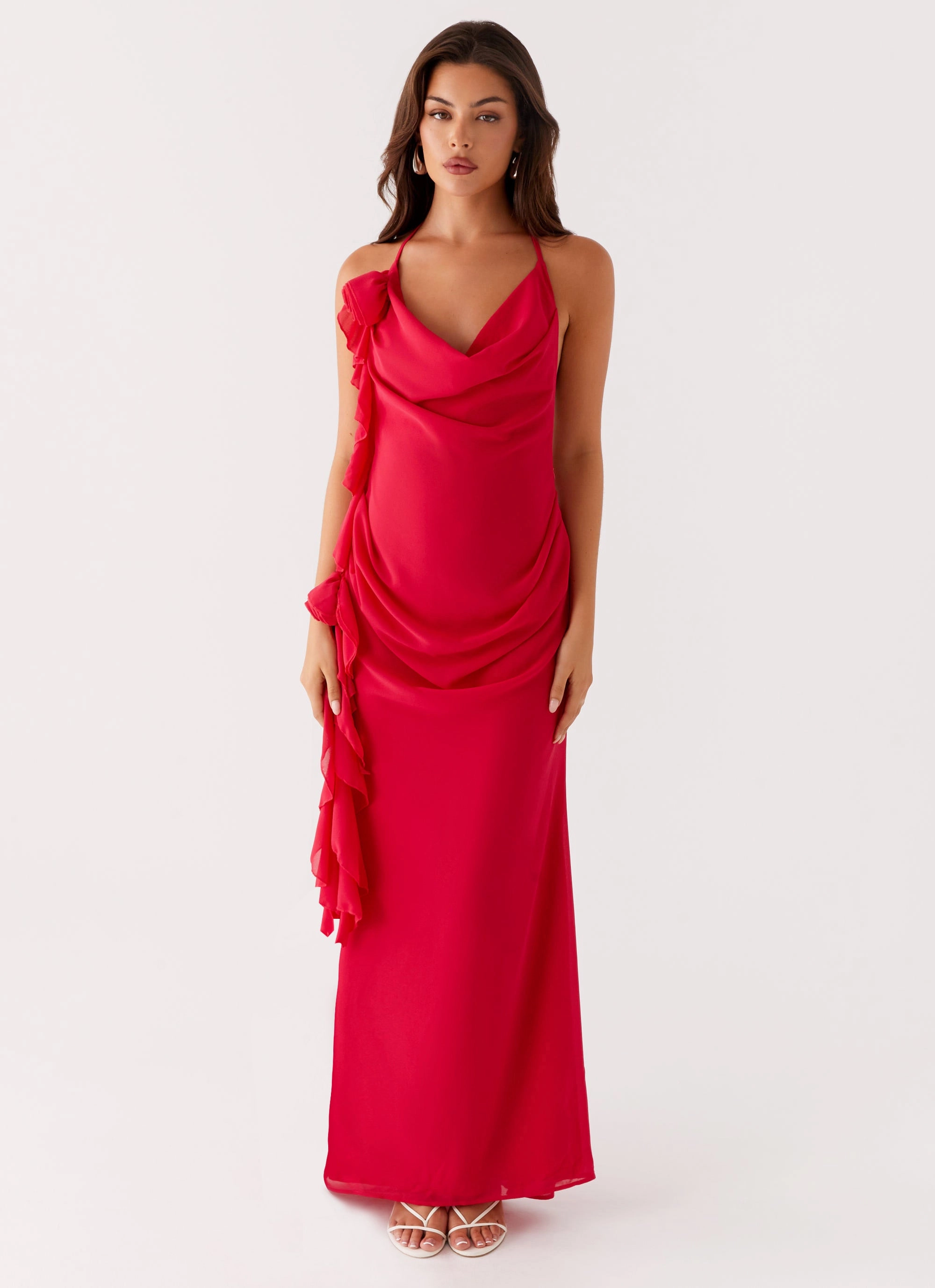 Cozy Outerwear Diedre Rose Strappy Maxi Dress - Raspberry