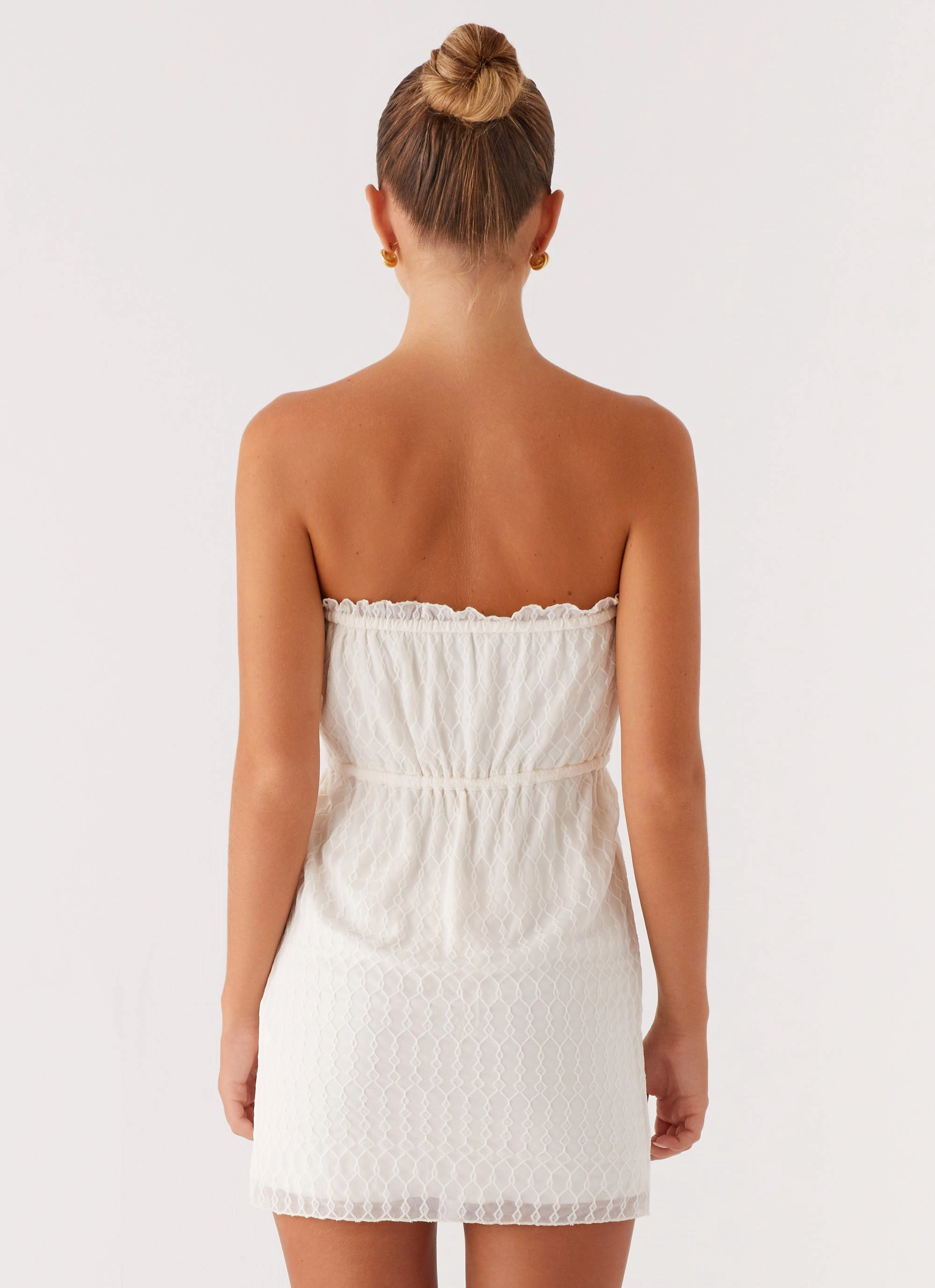 Alina Mini Dress - Ivory Sleeveless Cut