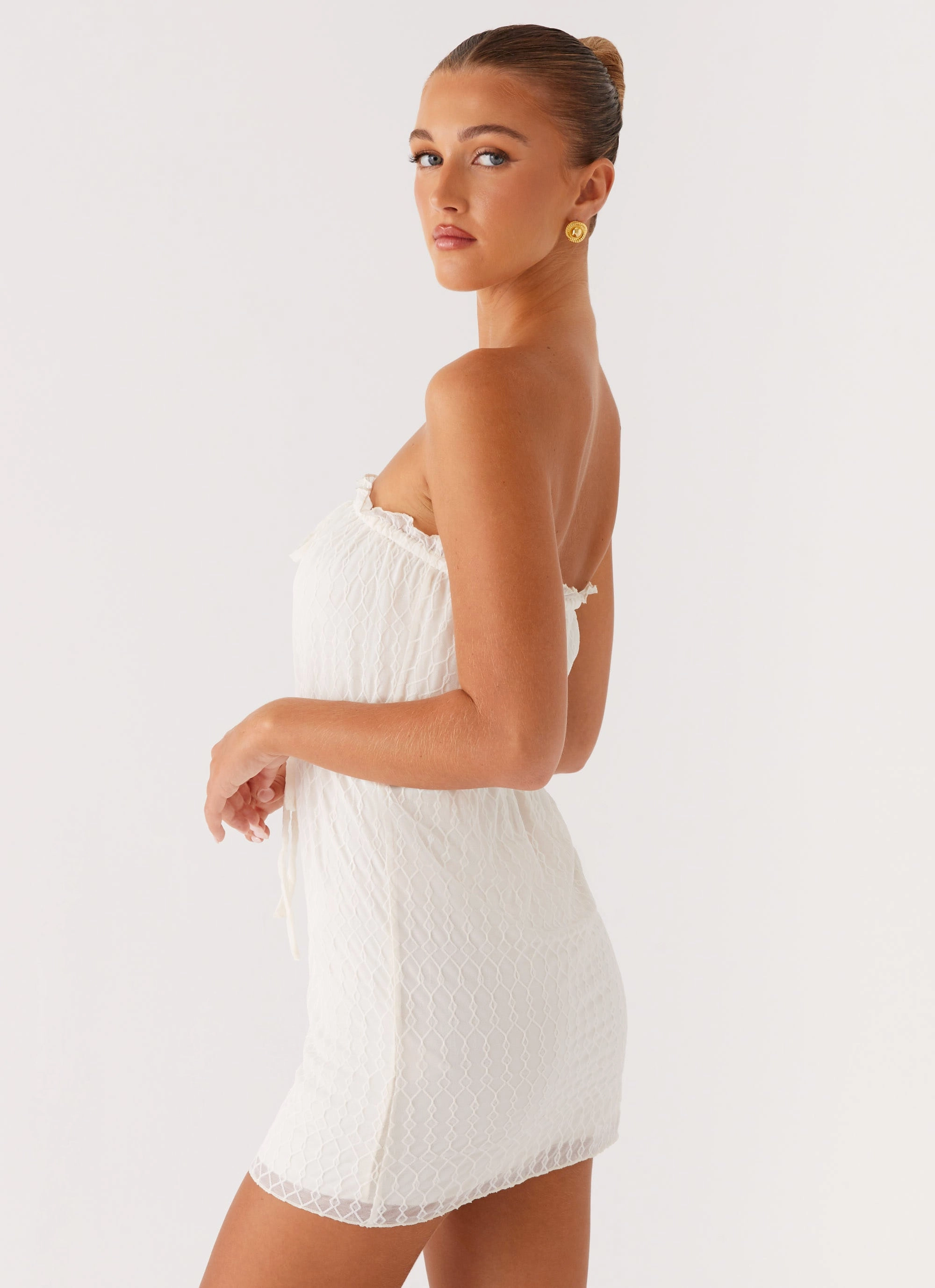 Minimal Curve Alina Mini Dress - Ivory