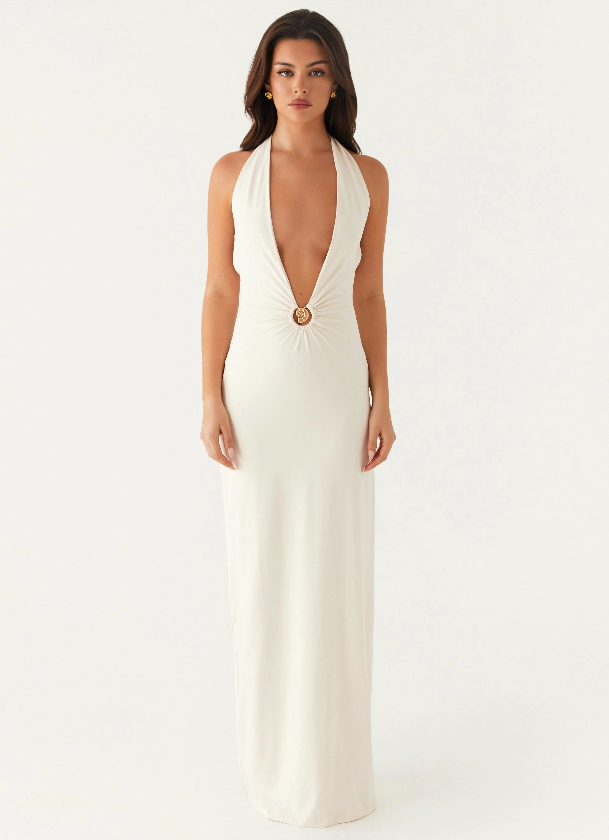 Dominica Maxi Dress - Ivory Airy Silk