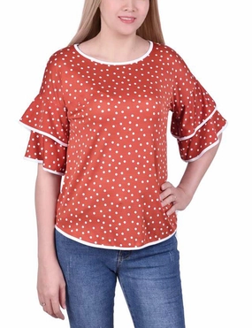 Double Layer Elbow Sleeve Top Non Chafe Armholes