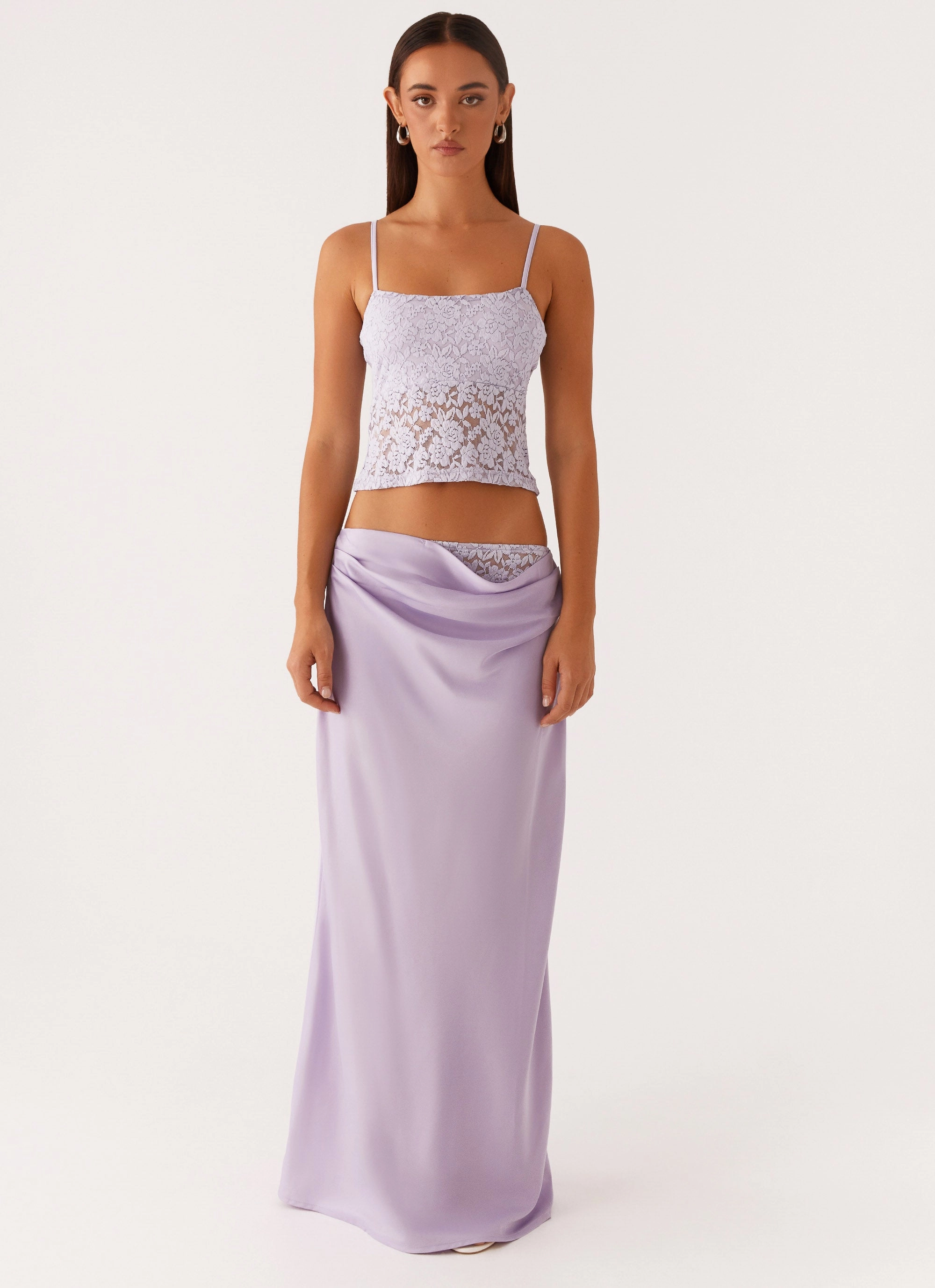 AdjustableDrawstring LowImpact Dye Process Nancy Lace Top - Lilac