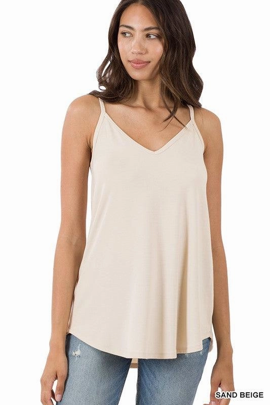 Relaxed Look Easy to Wear LORENA FRONT AND BACK REVERSIBLE TANK S-3XL