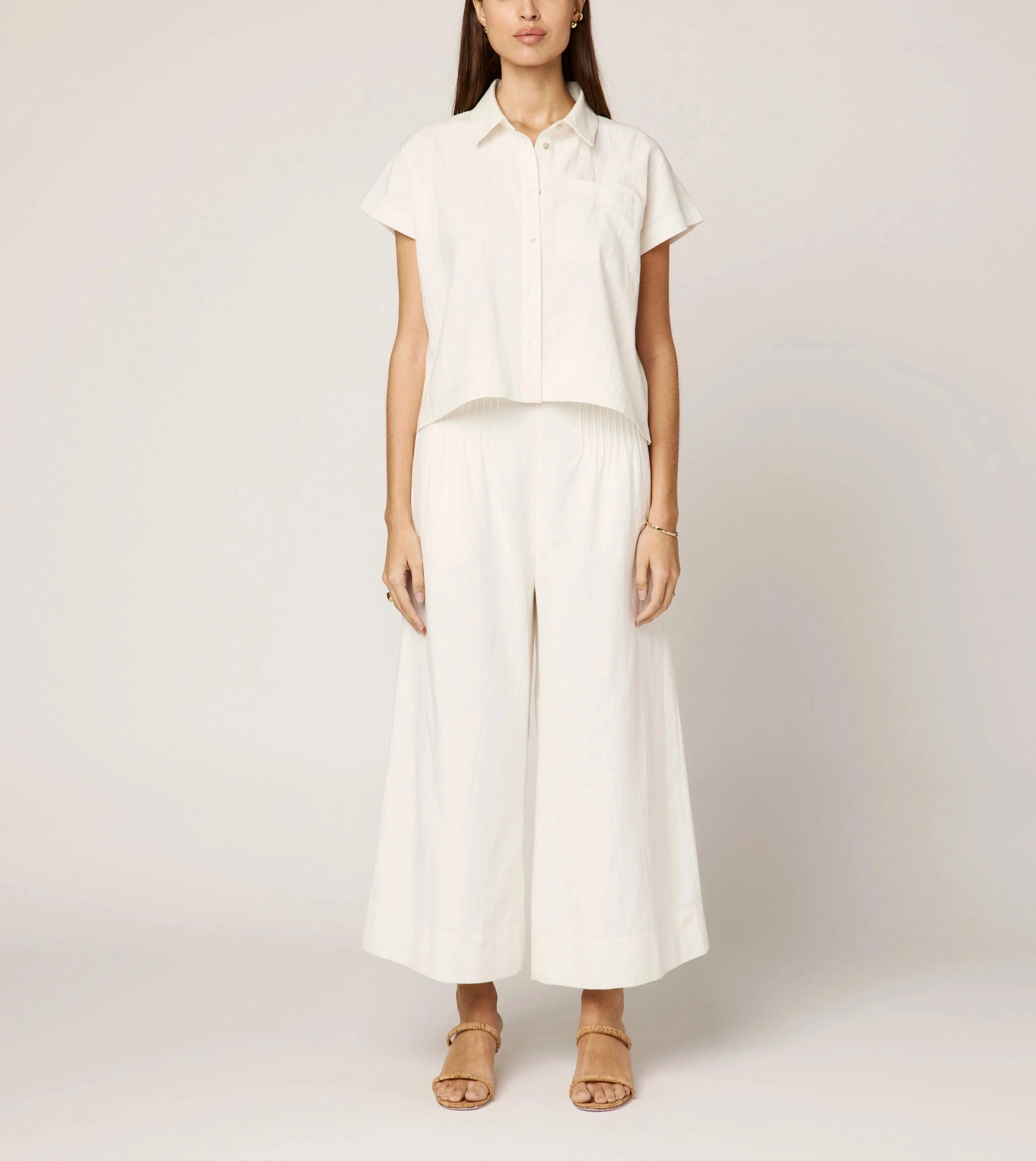 Kalora Blouse | Ivory DurableDoubleLayeredHem Silicone Print Detail