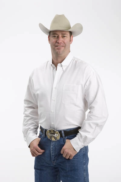 Roper Mens White 100% Cotton L/S 1 Pkt Solid Poplin Button Western Shirt Non Irritating Tags Relaxed Vibe