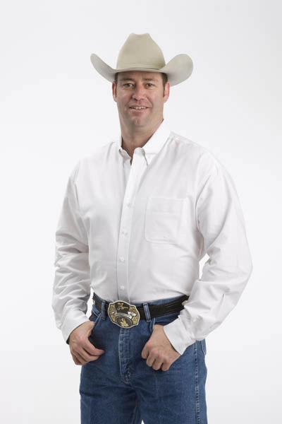 Everyday Essential Bold colors Roper Mens White 100% Cotton L/S 1 Pkt Solid Poplin Button Western Shirt