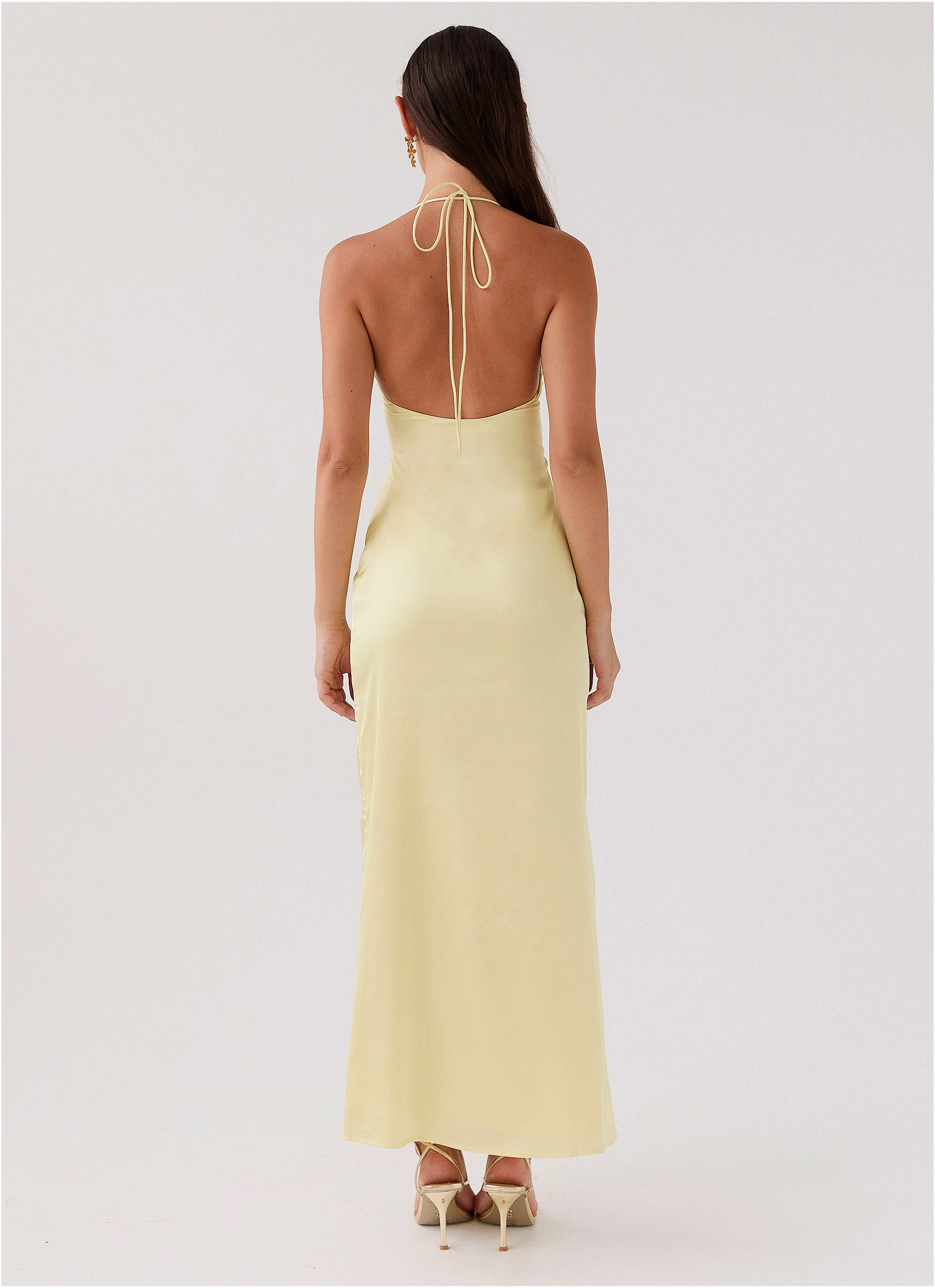 Dream Sight Lace Satin Maxi Dress - Lemon Outdoor Adventure