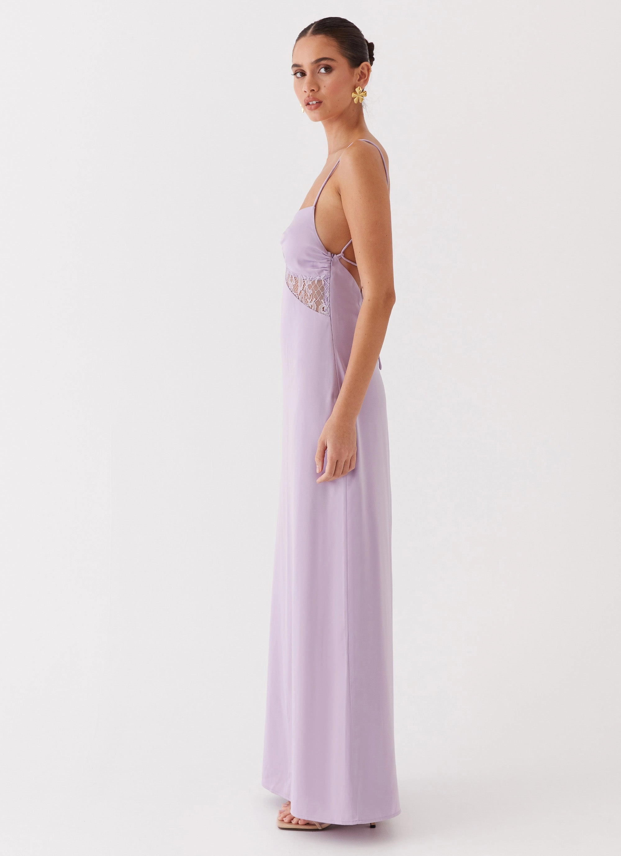 Dream Sight Lace Satin Maxi Dress - Lilac Modern Chic