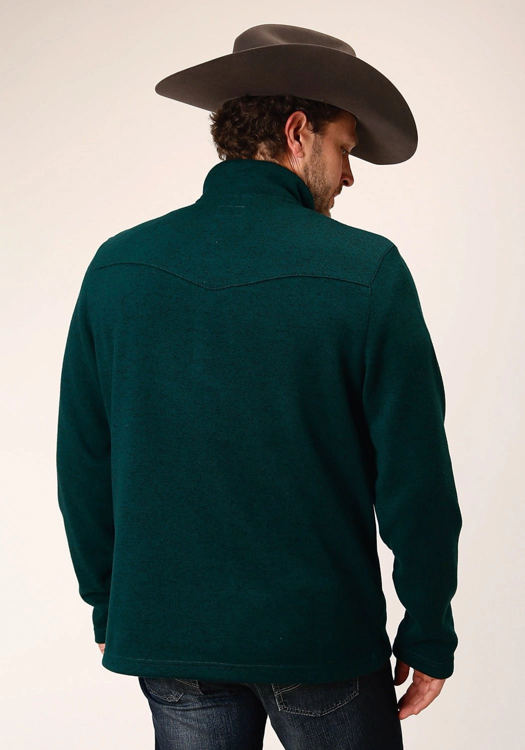 Stetson Mens Bonded Sweater Knit Green 100% Polyester Pullover Non Iron Material Versatile Piece
