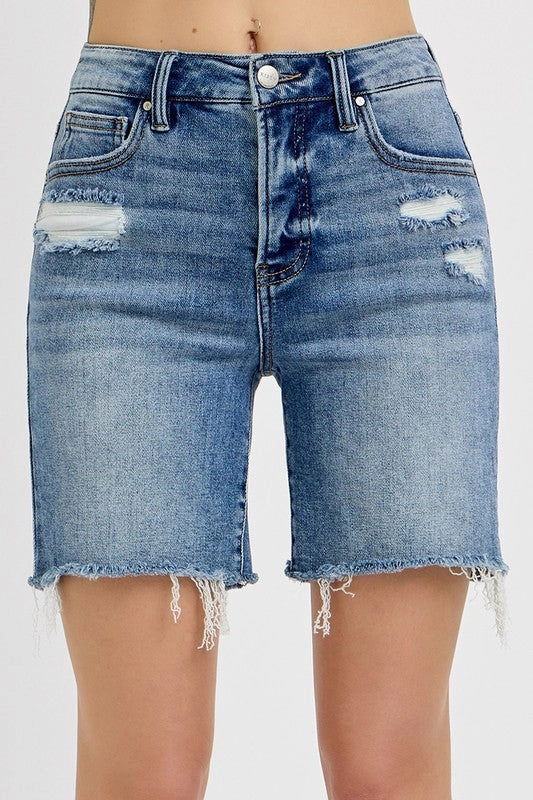 Linen shorts Jade Tummy Control High Rise Loose Fit Mid Length S-XL