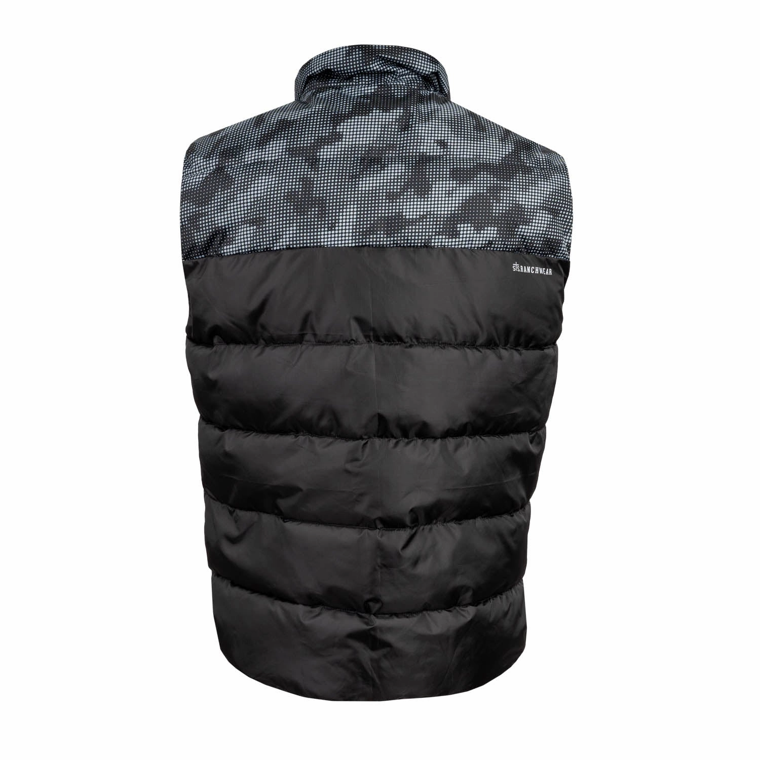 STS Ranchwear Mens Thermal Black/Multi Poly/Nylon Softshell Vest Fashion Trend Light Outdoor Layer