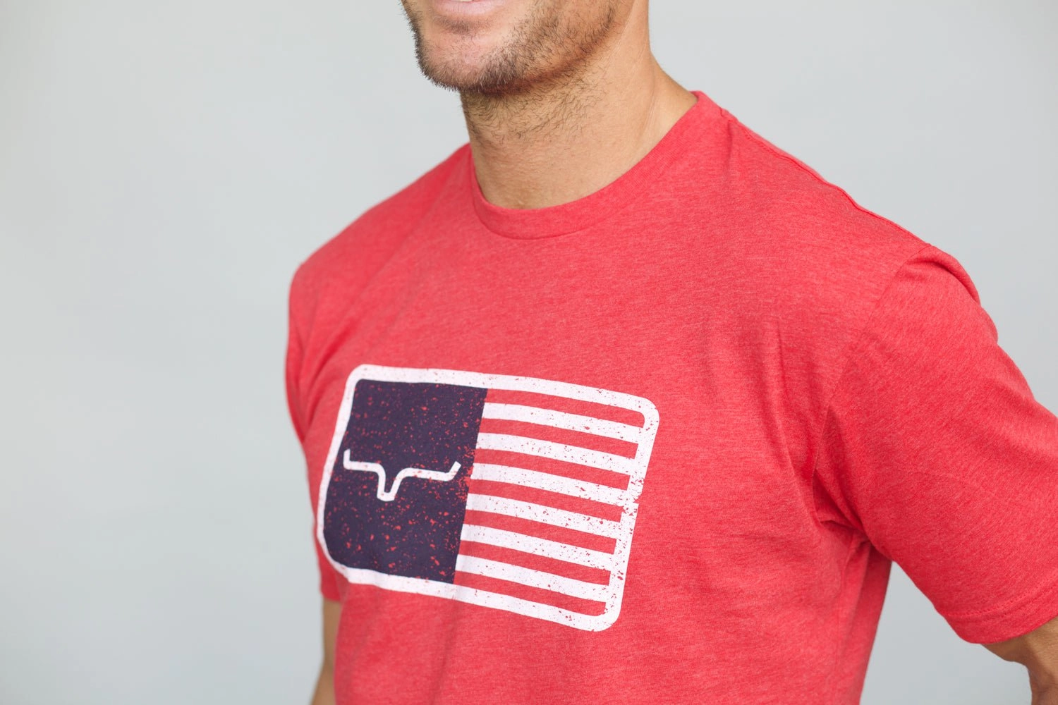 Backpacking Trip Kimes Ranch Mens American Trucker Tee Red Cotton Blend S/S T-Shirt