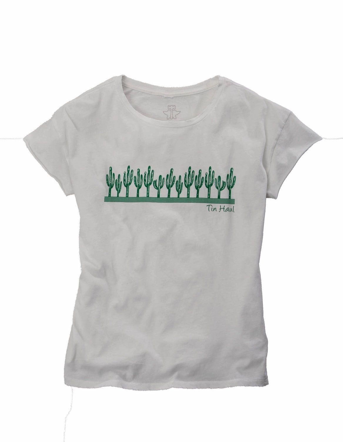Thermoregulating Fabric Tin Haul Womens White/Green 100% Cotton Cactus S/S T-Shirt