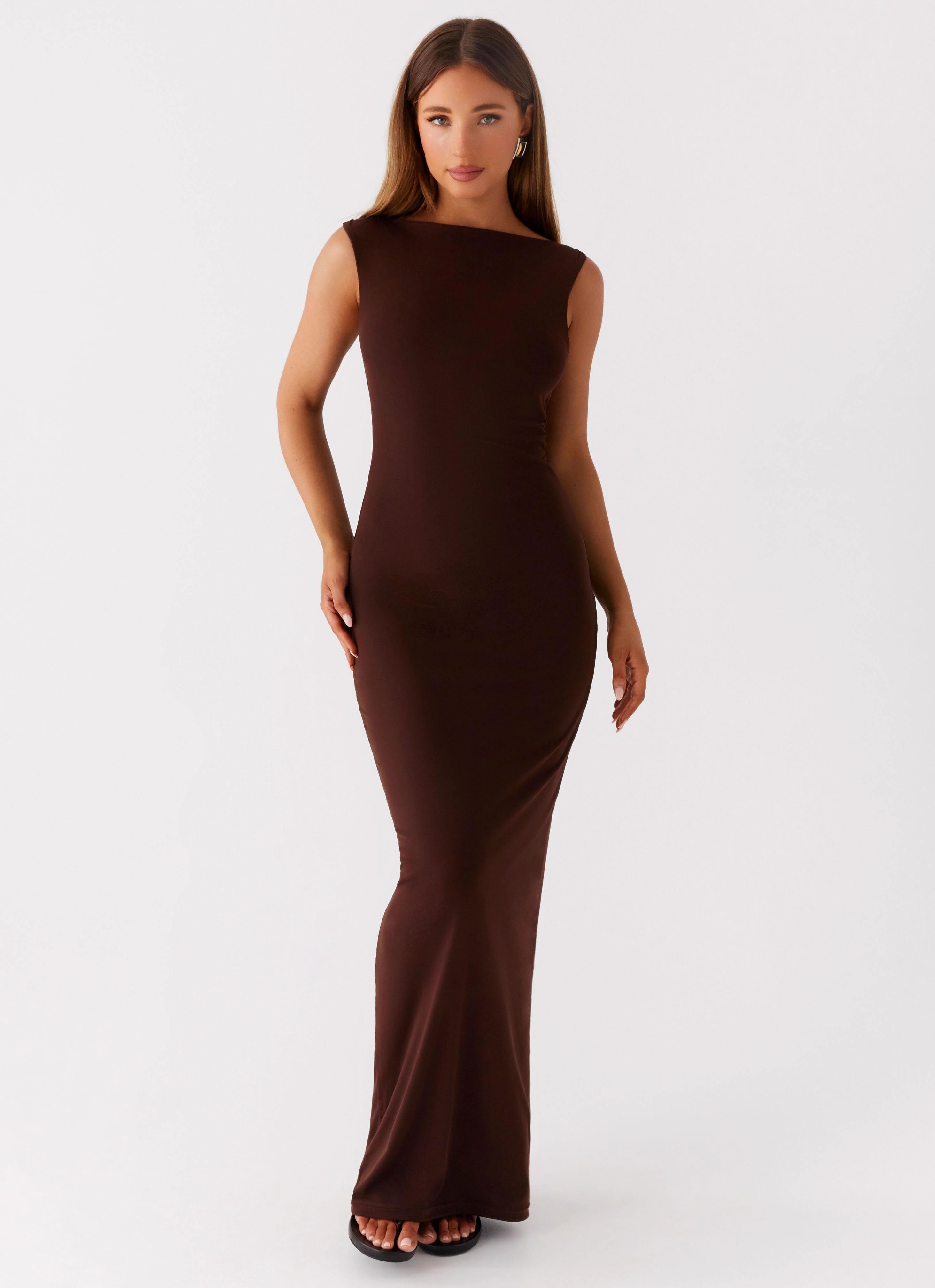 Luxe Outerwear Earthbound Muse Maxi Dress - Chocolate