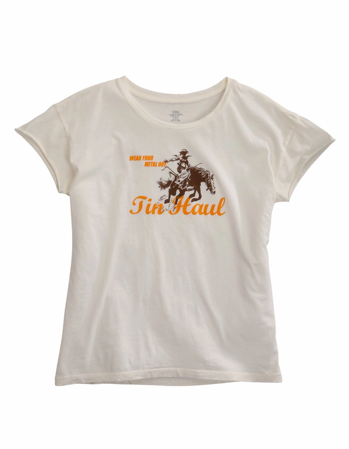 Performance Fabric Neutral Colors Tin Haul Womens White 100% Cotton Lady Horserider S/S T-Shirt