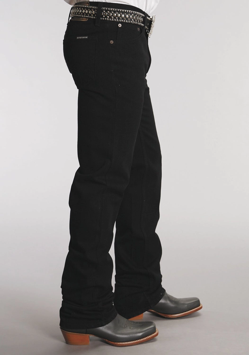 Clean Fit Stetson Mens Black 100% Cotton 1120 Slim Fit Jeans