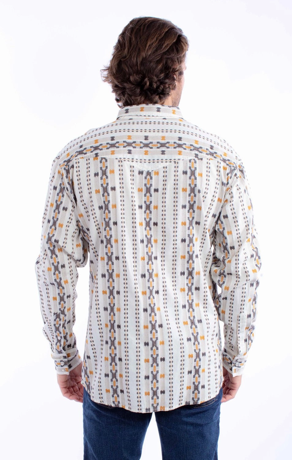 Winter Fashion Spring Collection Scully Mens Dobby Stripe Natural 100% Cotton L/S Shirt